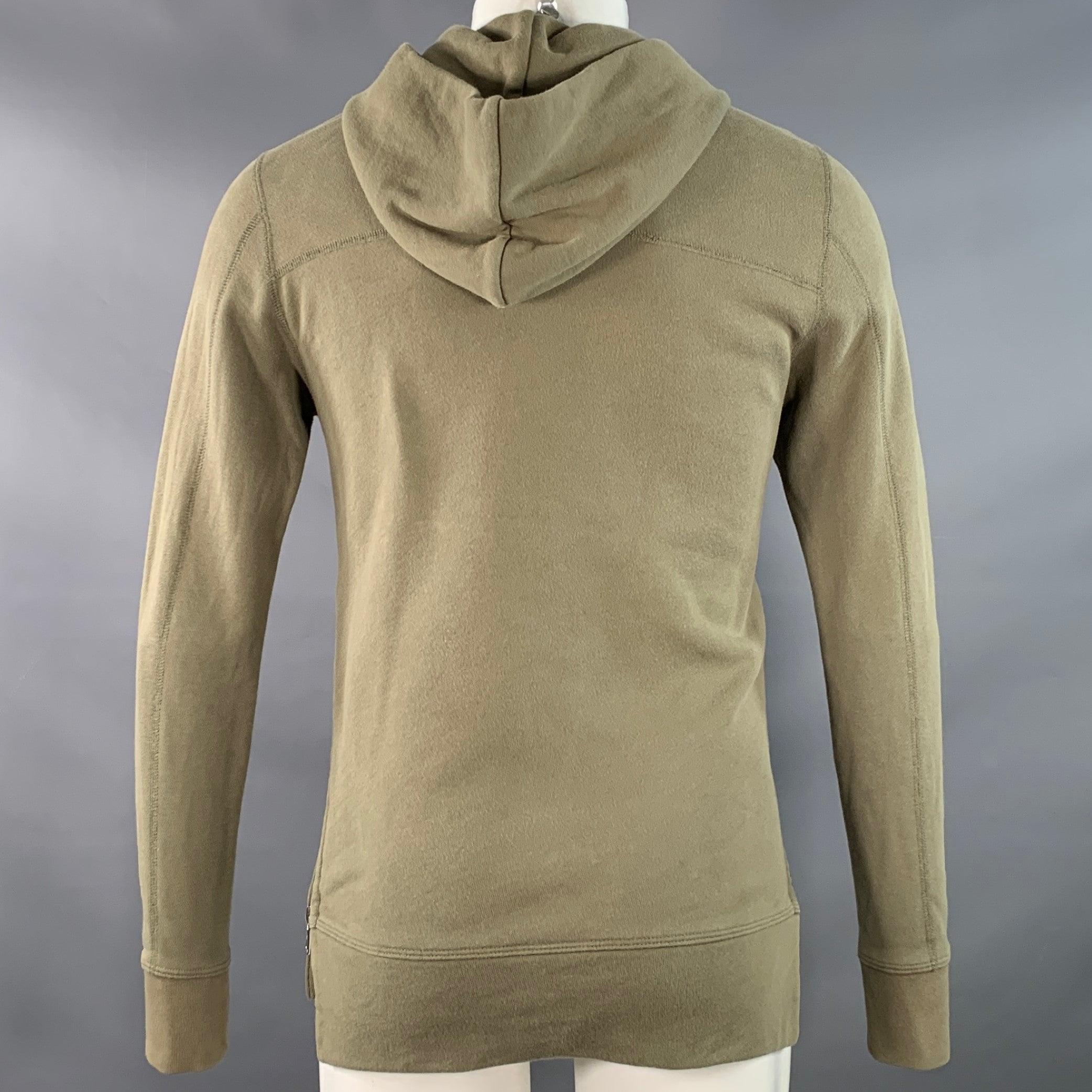 Men's JOHN ELLIOTT Size XS Green Cotton Hoodie Sweatshirt For Sale