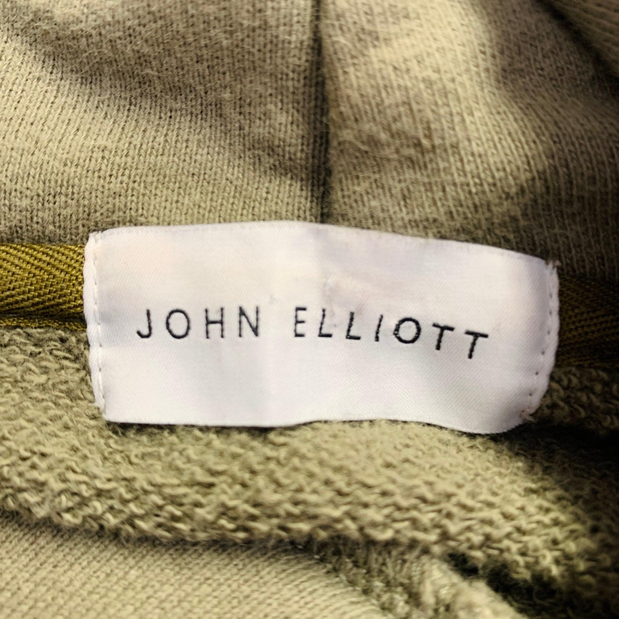 JOHN ELLIOTT Size XS Green Cotton Hoodie Sweatshirt For Sale 3