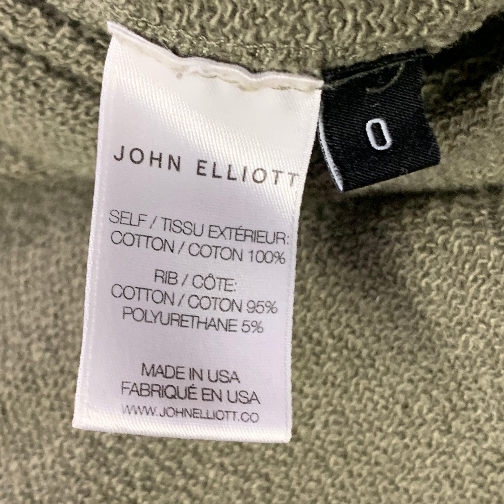 JOHN ELLIOTT Size XS Green Cotton Hoodie Sweatshirt For Sale 5