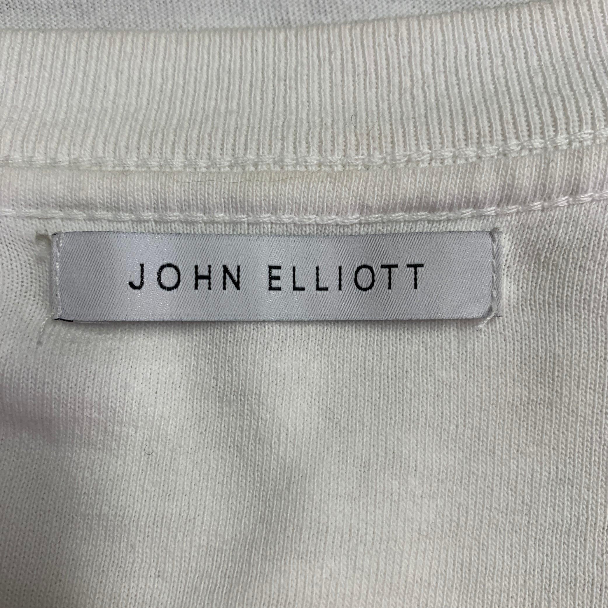 Men's JOHN ELLIOTT Size XS White Cotton Reverse Seams T-shirt For Sale
