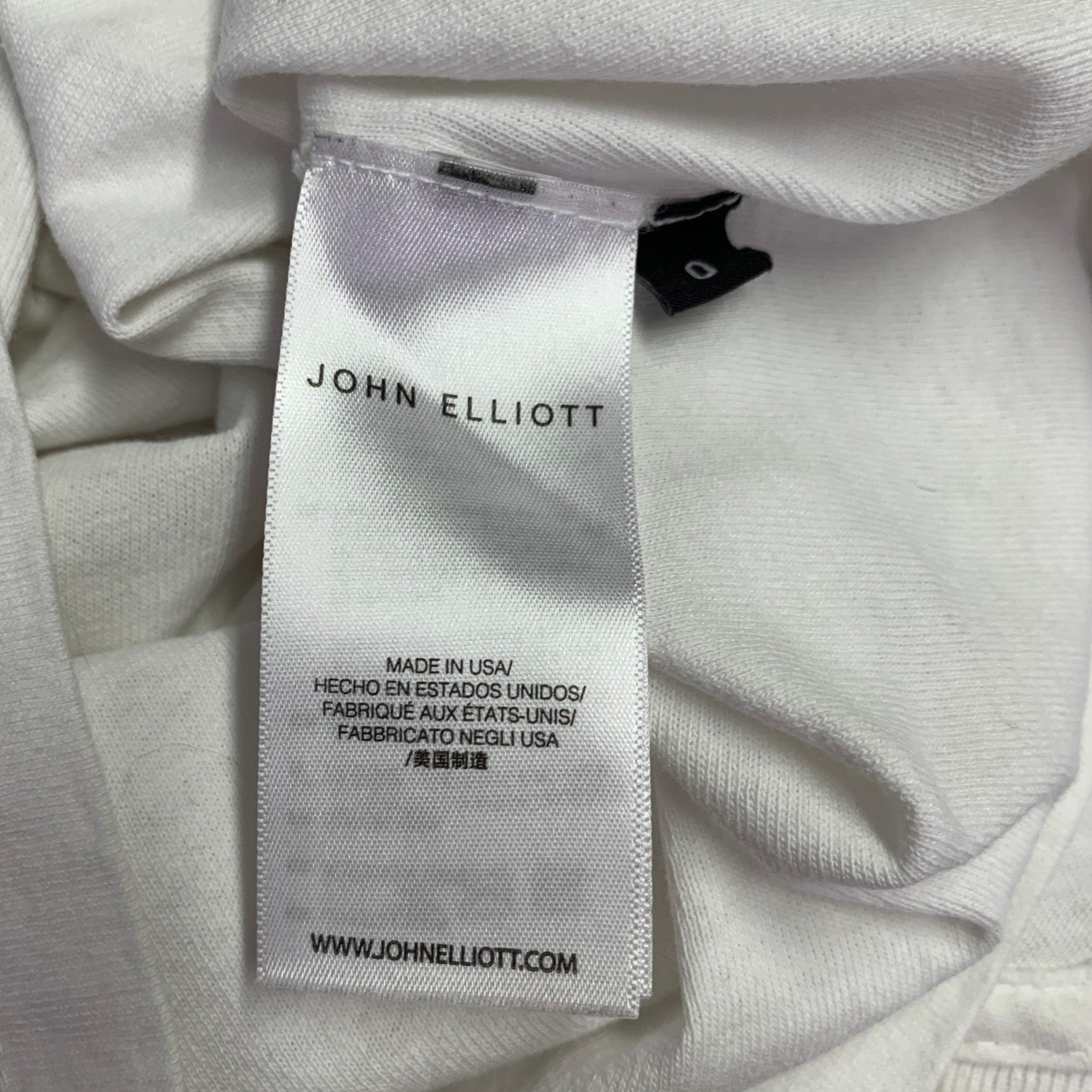 JOHN ELLIOTT Size XS White Cotton Reverse Seams T-shirt For Sale 1