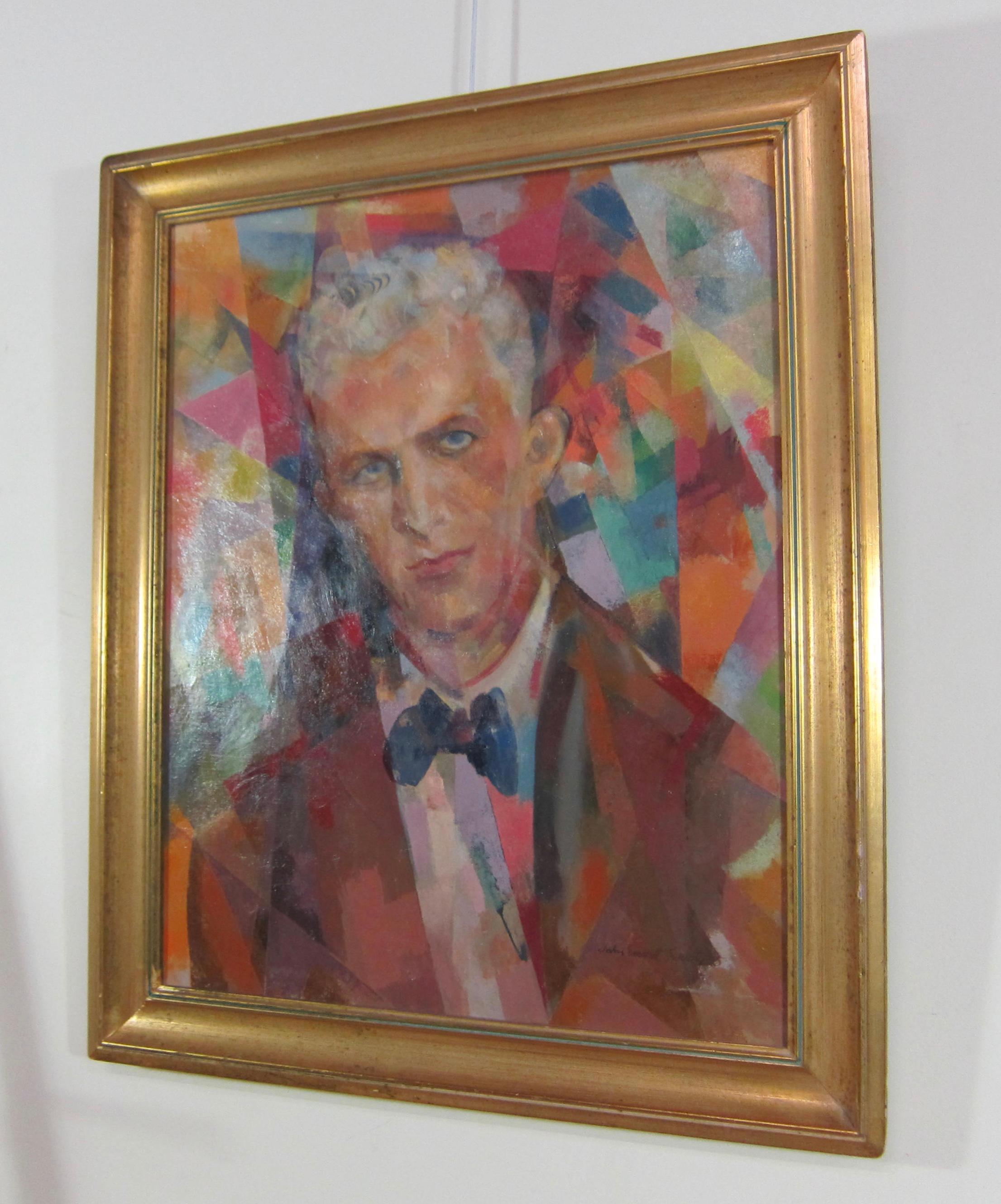 Cubist Inspired Portrait Painting by Artist John Emmett Gerrity For Sale 3
