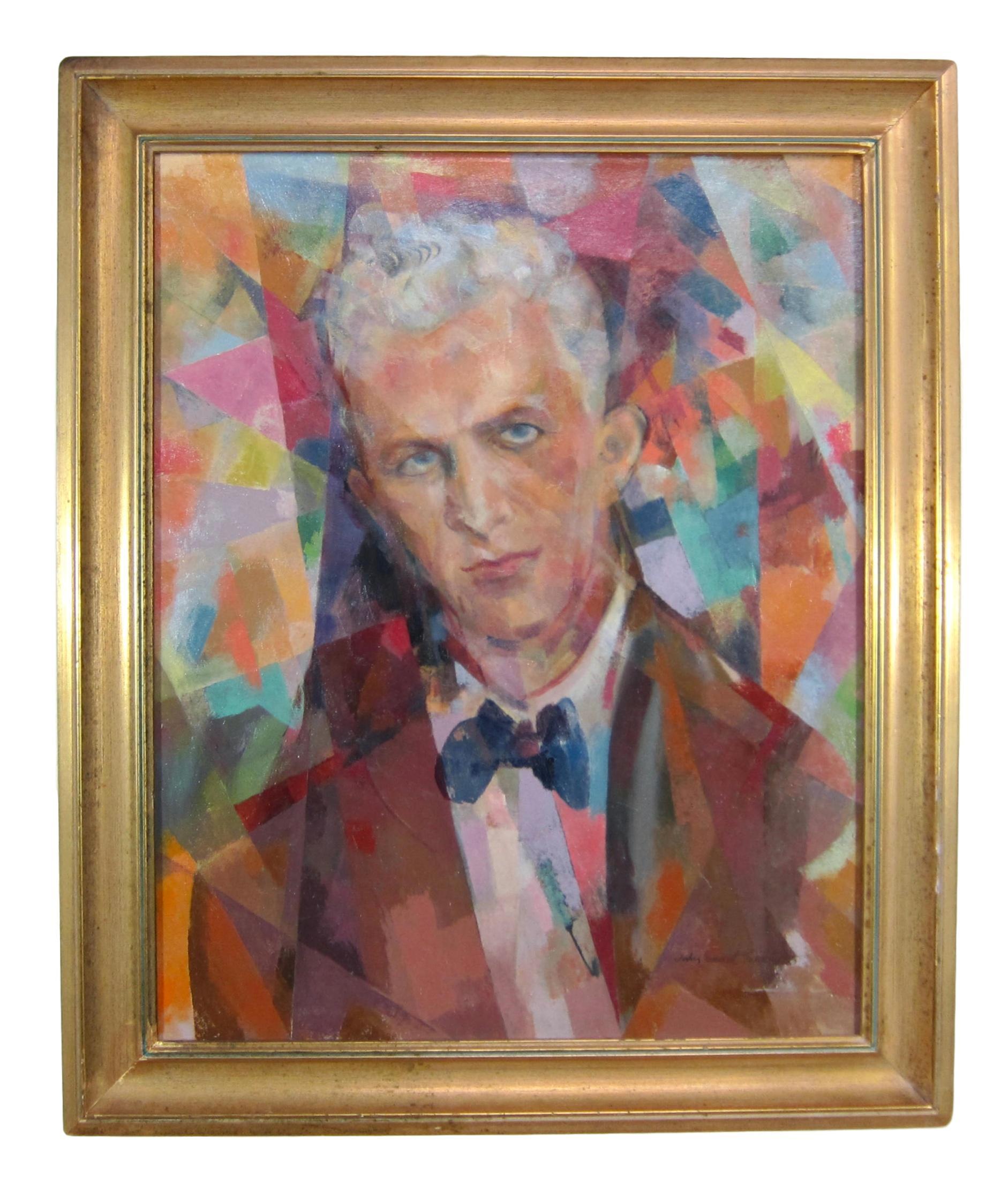 Cubist Inspired Portrait Painting by Artist John Emmett Gerrity For Sale 1
