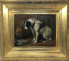John Emms dog painting 'Dinner Time' - A Smooth Fox Terrier
