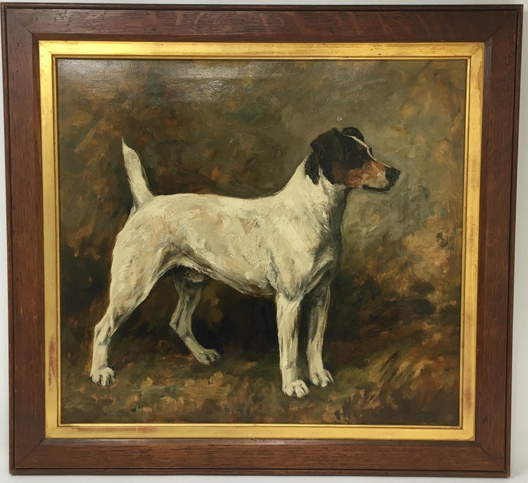 John Emms - John Emms dog painting of 'Peter' a Fox Terrier at 1stDibs