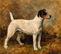 Peinture de chien Peter par John Emms représentant un terrier de renard