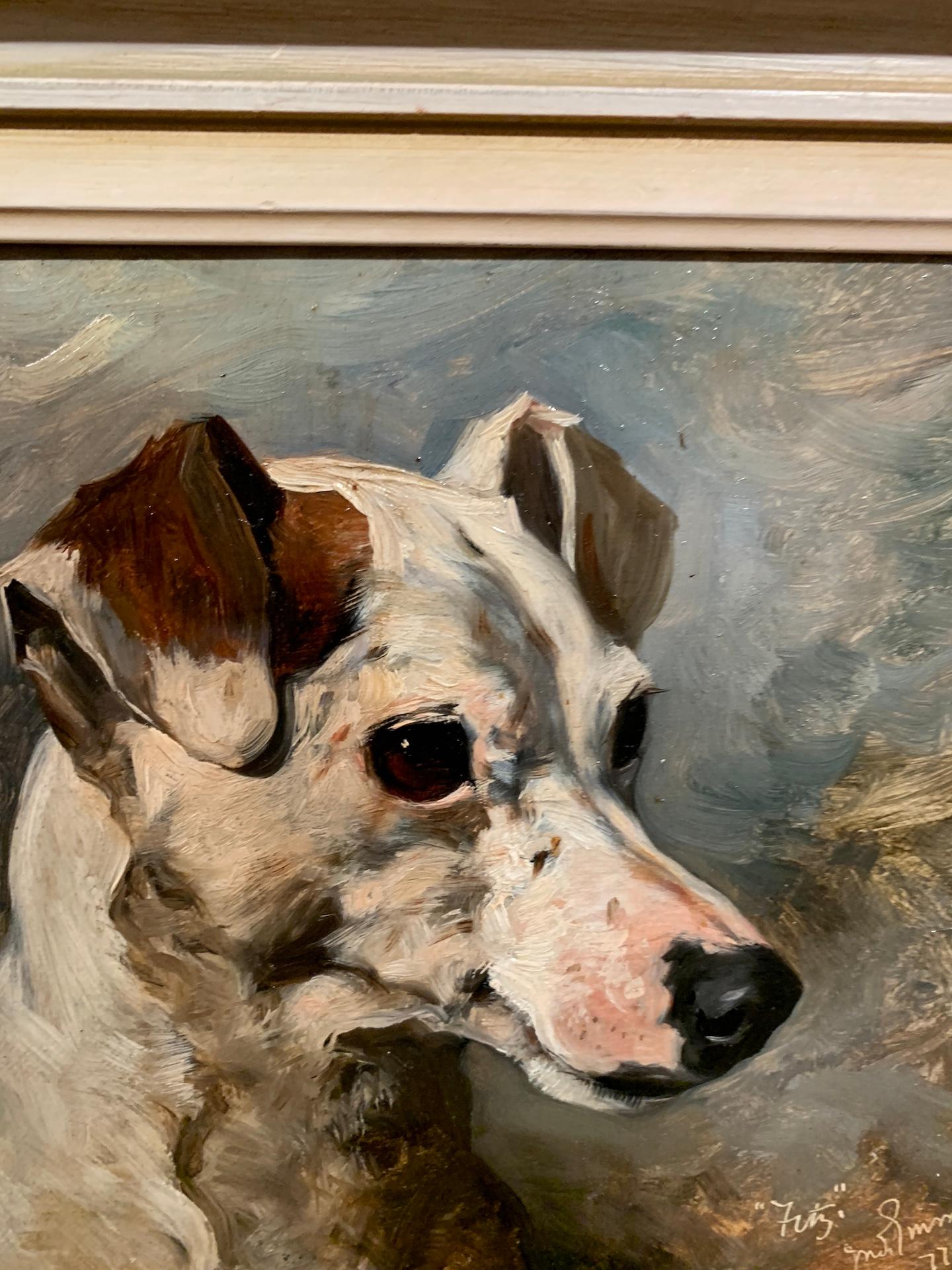 Portrait anglais de la fin du 19e siècle d'un Jack Russell anglais appelé Fritz en vente 1