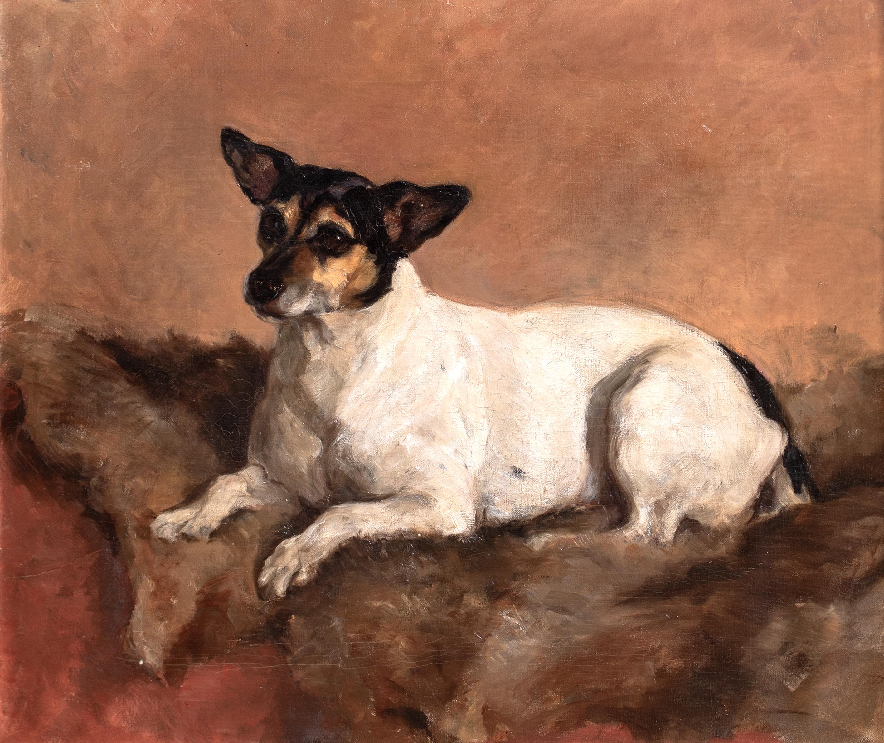 Ritratto di un cane Jack Russell Terrier, XIX secolo - Animal Painting Marrone di Unknown