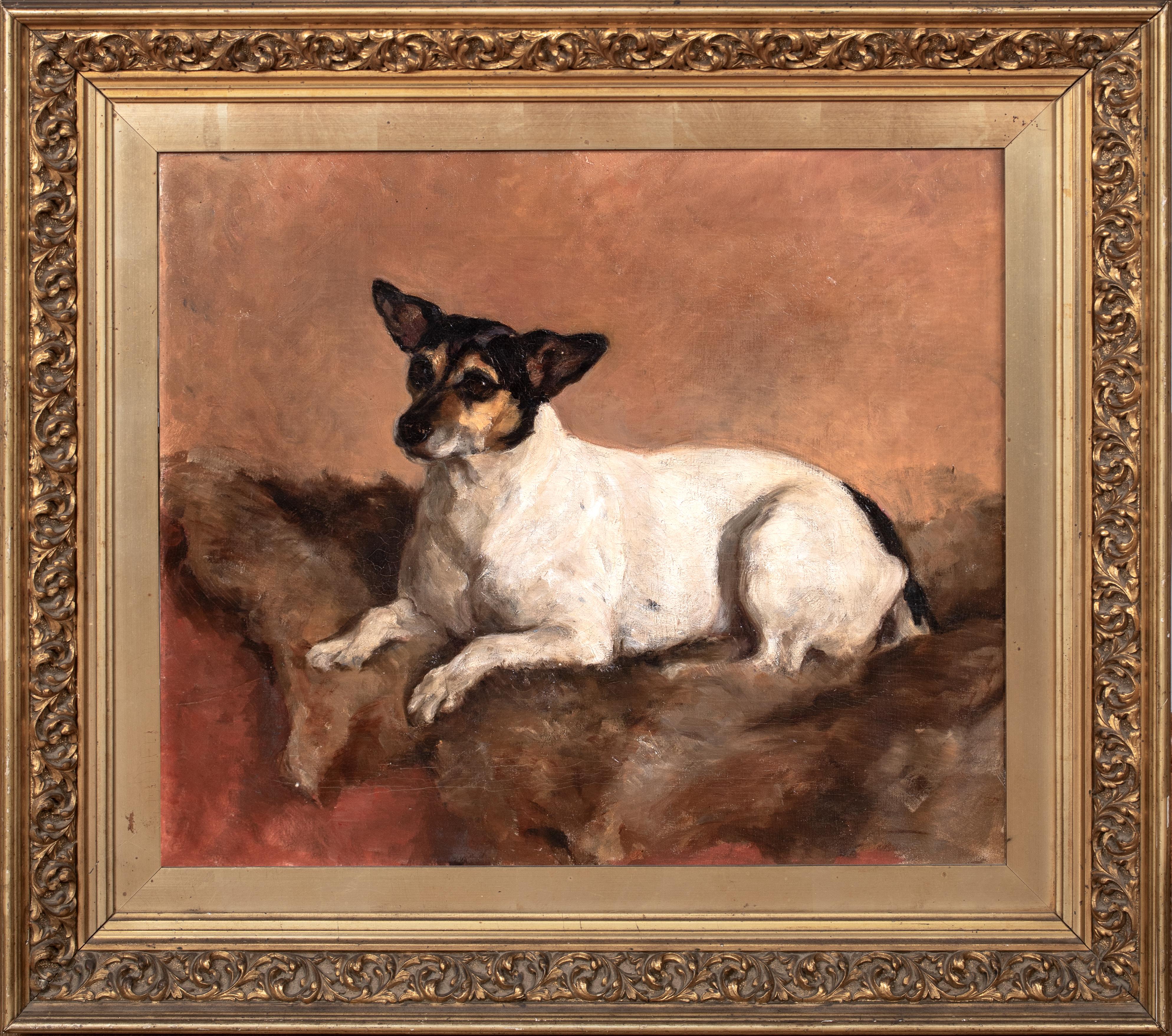 Animal Painting di Unknown - Ritratto di un cane Jack Russell Terrier, XIX secolo