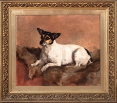 Portrait d'un chien terrier Jack Russell, 19ème siècle