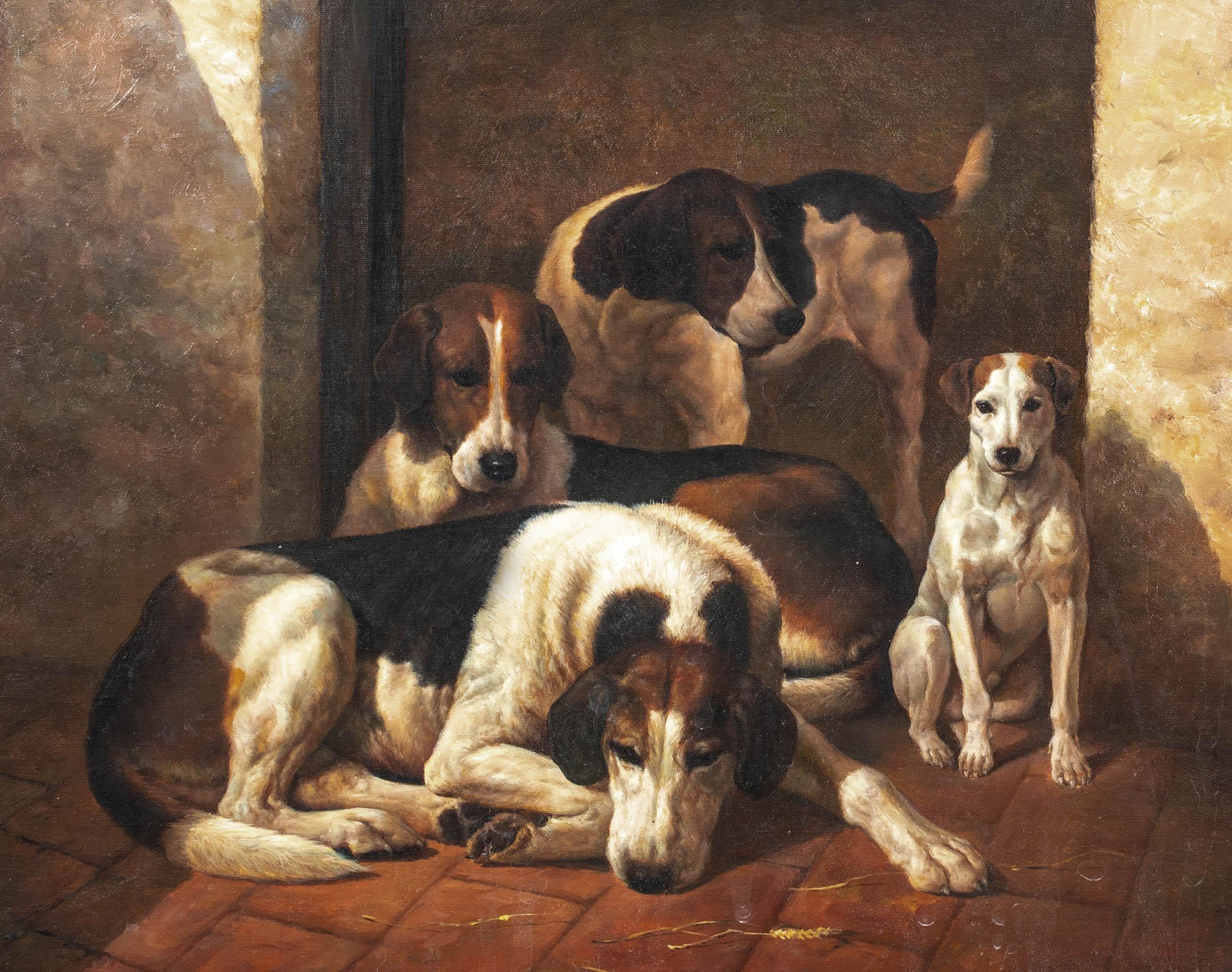Les chiens renards de la New Forest, vers 1900  Attribué à JOHN EMMS (1843-1812) 2