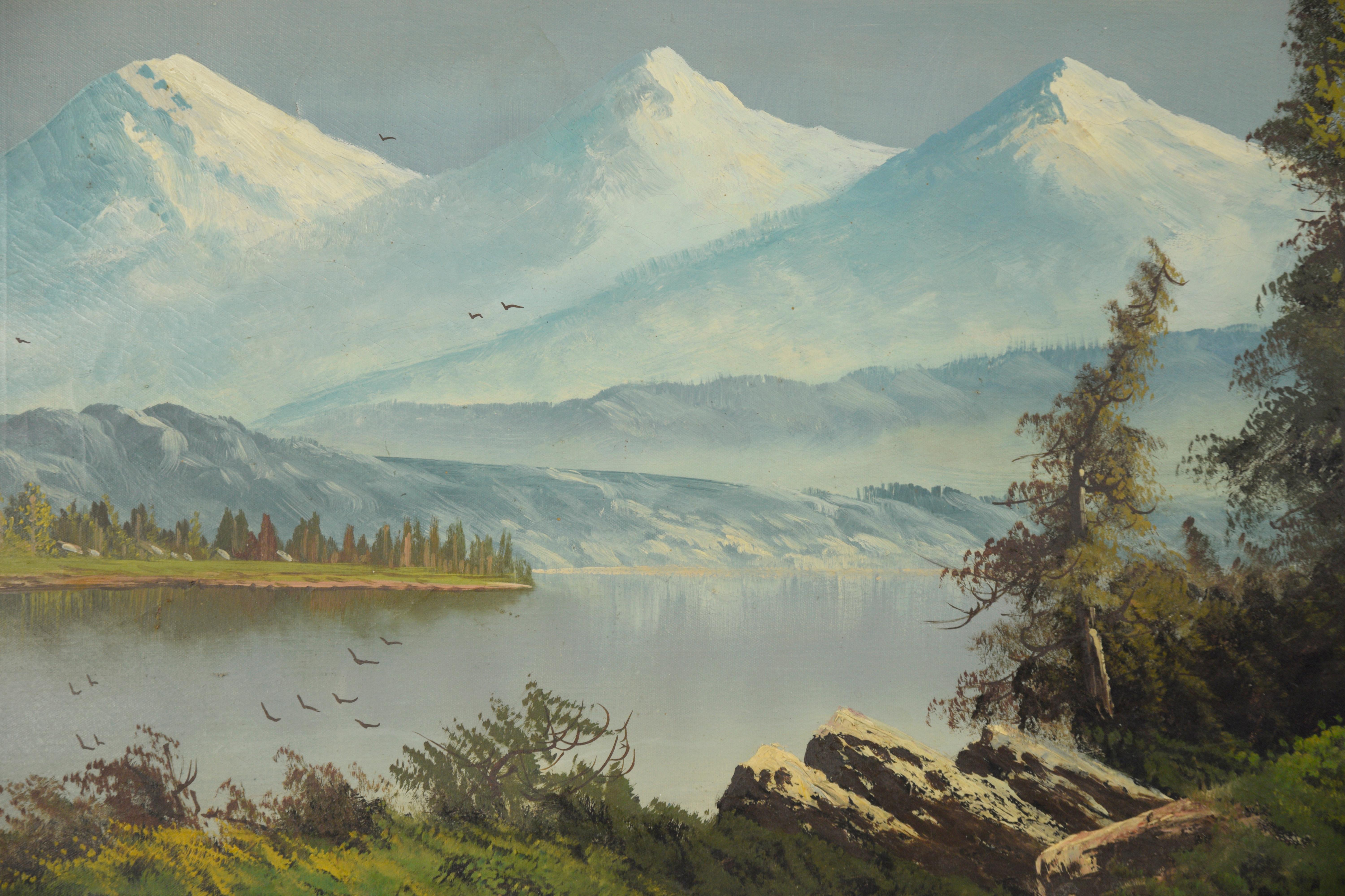 Trois sœurs dans la chaîne des Cascades, Oregon
Scène de paysage représentant trois montagnes enneigées, également connues sous le nom de 