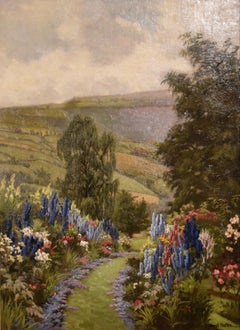 Oil Painting by John Ernest Foster "A Country House Garden"