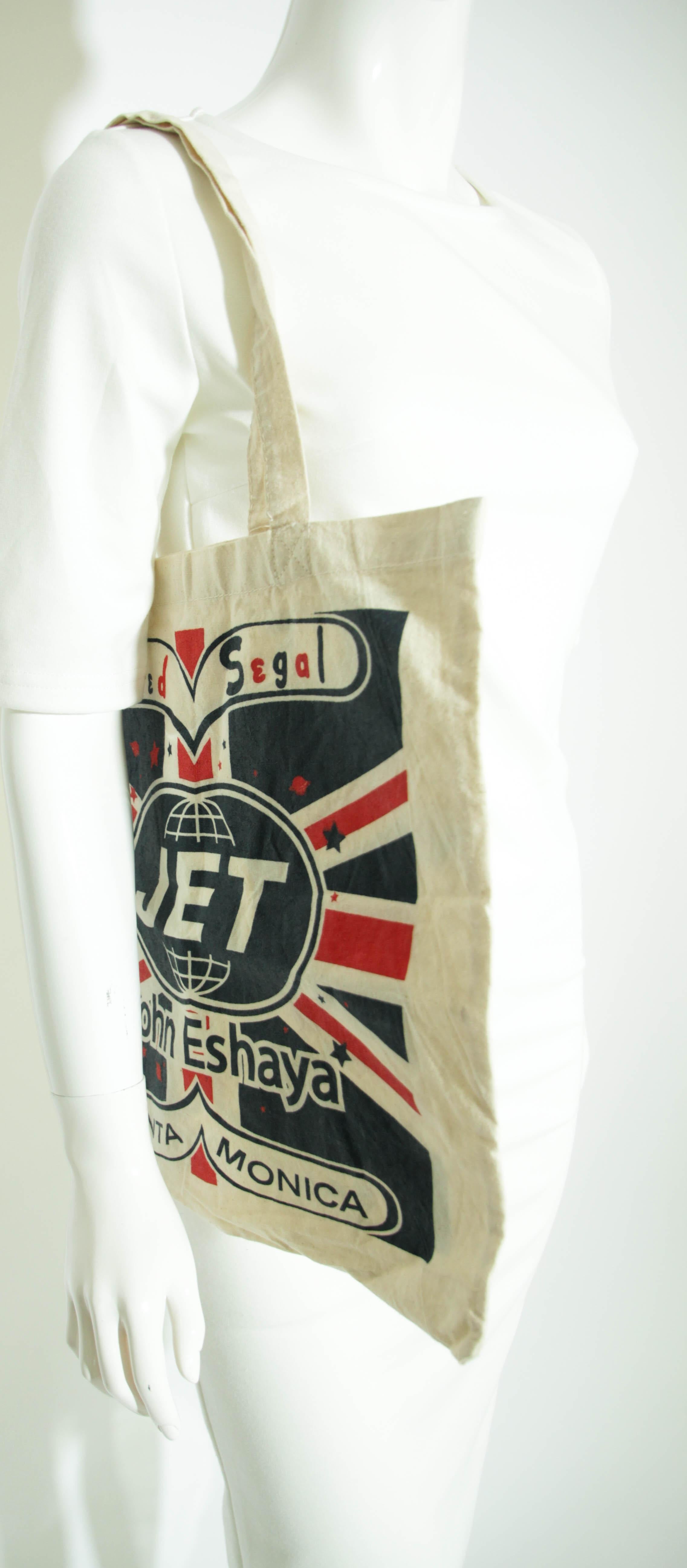 Brown John Eshaya JET for Fred Segal Canvas Tote Bag Santa Monica For Sale
