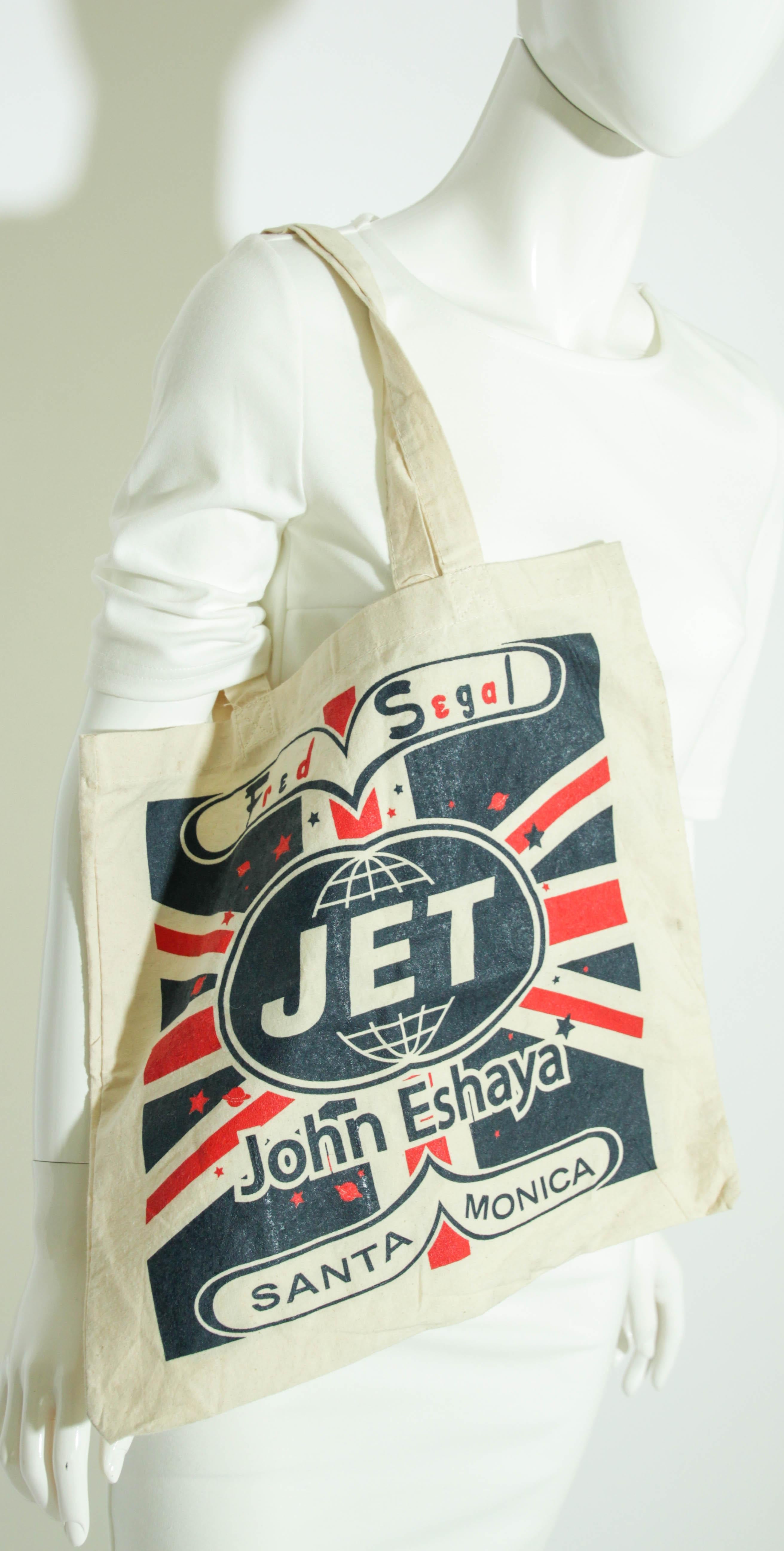 John Eshaya JET for Fred Segal Canvas Tote Bag Santa Monica For Sale 4