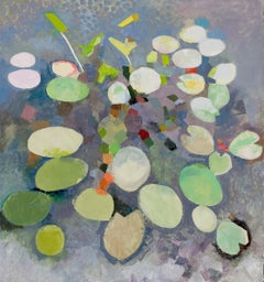 MANY LIVES, Water Lilies, Nature, Earth Tones, Botanic Gardens, Blue, Grey