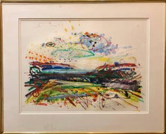 Senza titolo Paesaggio astratto Pittura a pastello ad olio Astrazione figurativa