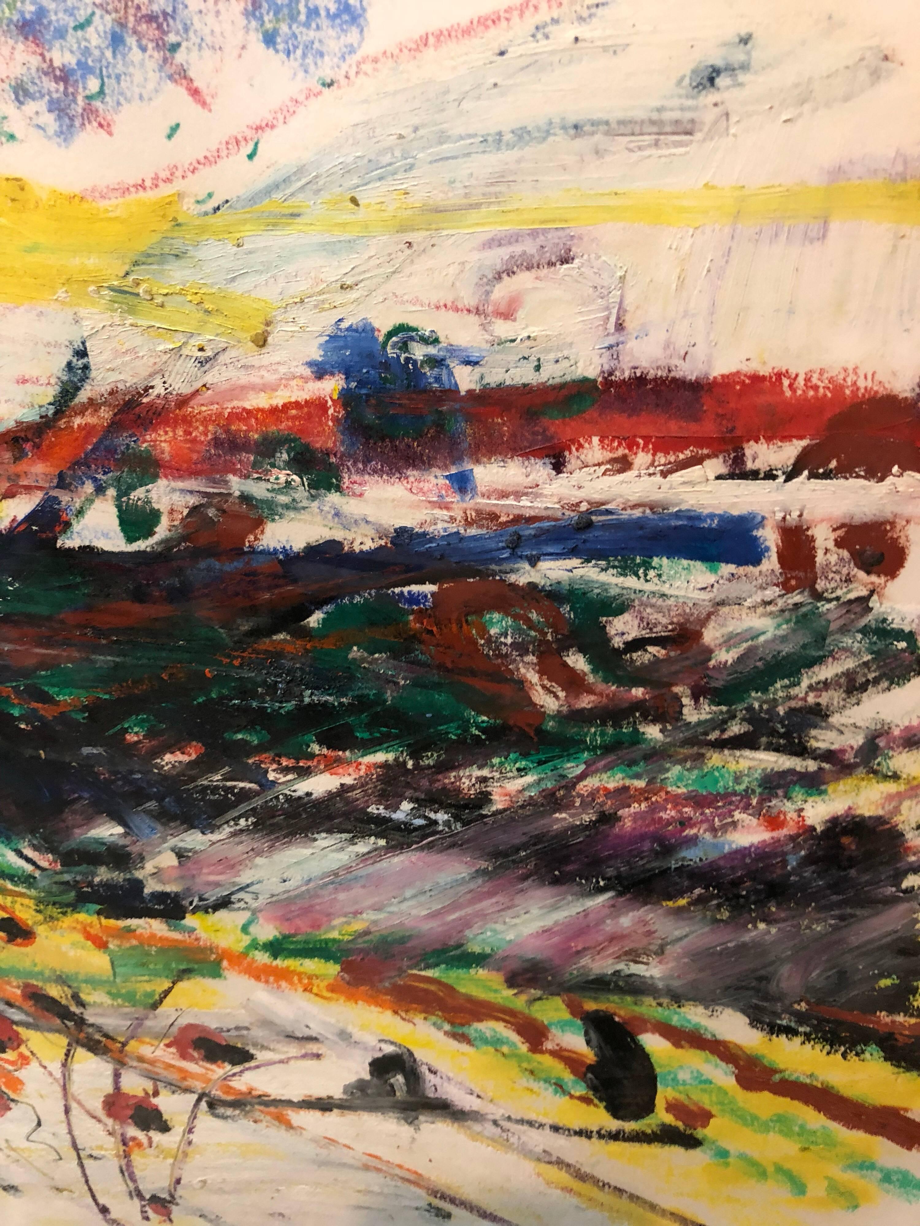 oil pastel abstract landscape