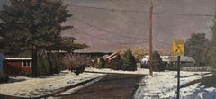 SEÑAL DE CALLE AMARILLA - Realismo / Paisaje / Escena de nieve / Nostalgia