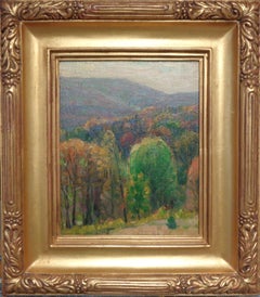 Quadro impressionista americano Woodstock Artista John F. Carlson Splendore d'Autunno