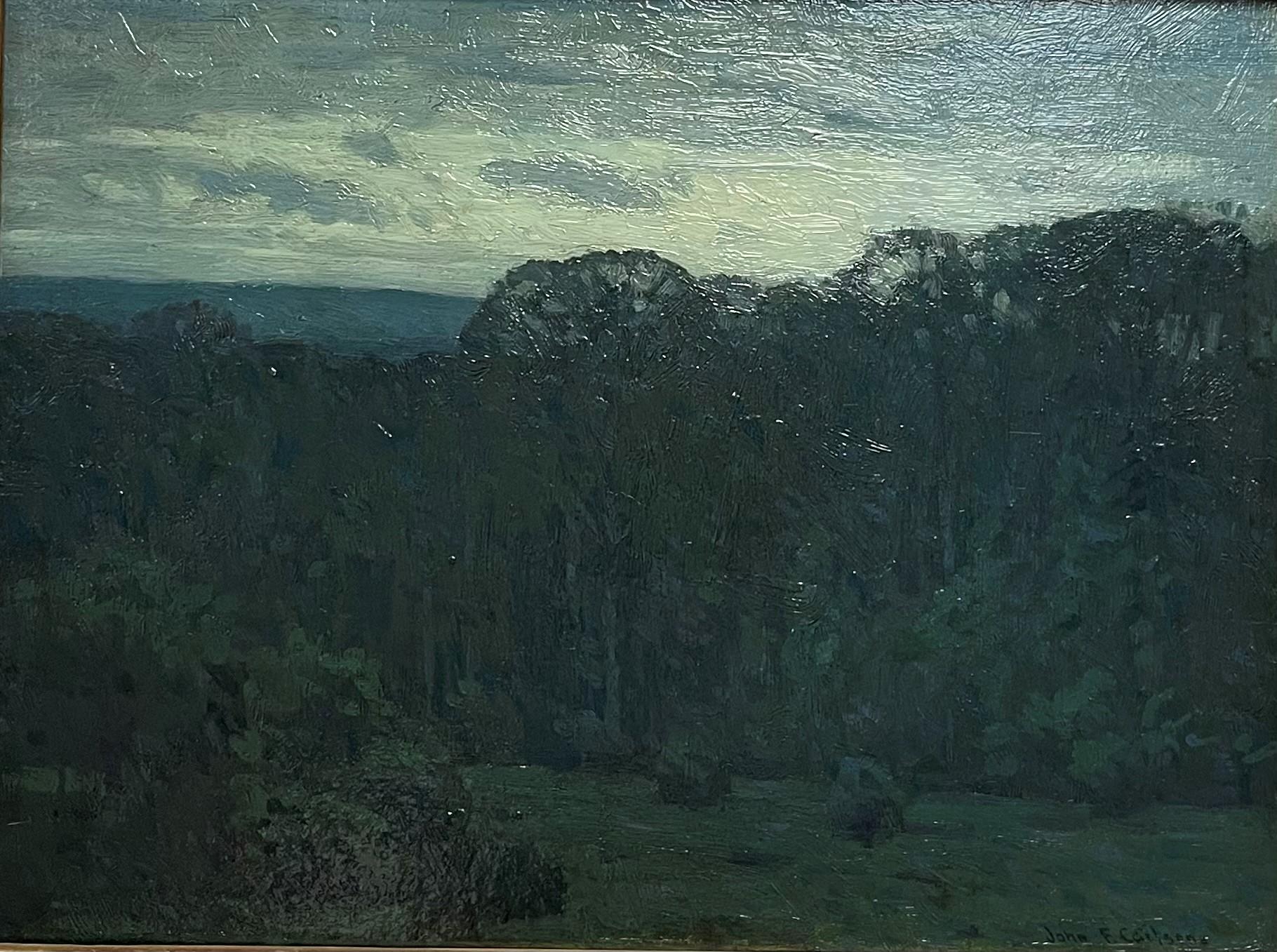 Impresionista americano Artista de Woodstock John F. Carlson Pintura al óleo Otoño nocturno - Painting de John F Carlson