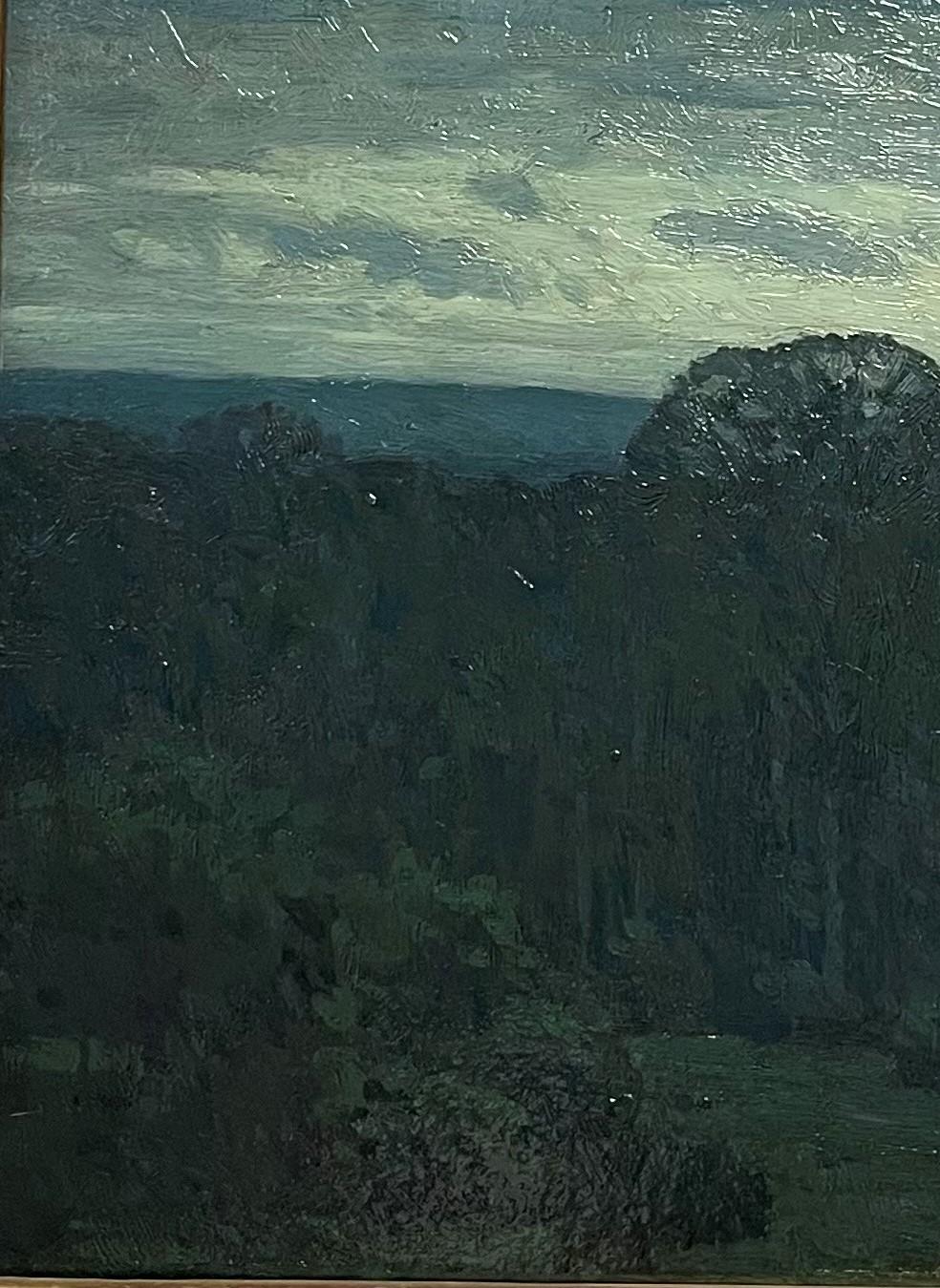 Impresionista americano Artista de Woodstock John F. Carlson Pintura al óleo Otoño nocturno - Landscape Painting Marrón de John F Carlson