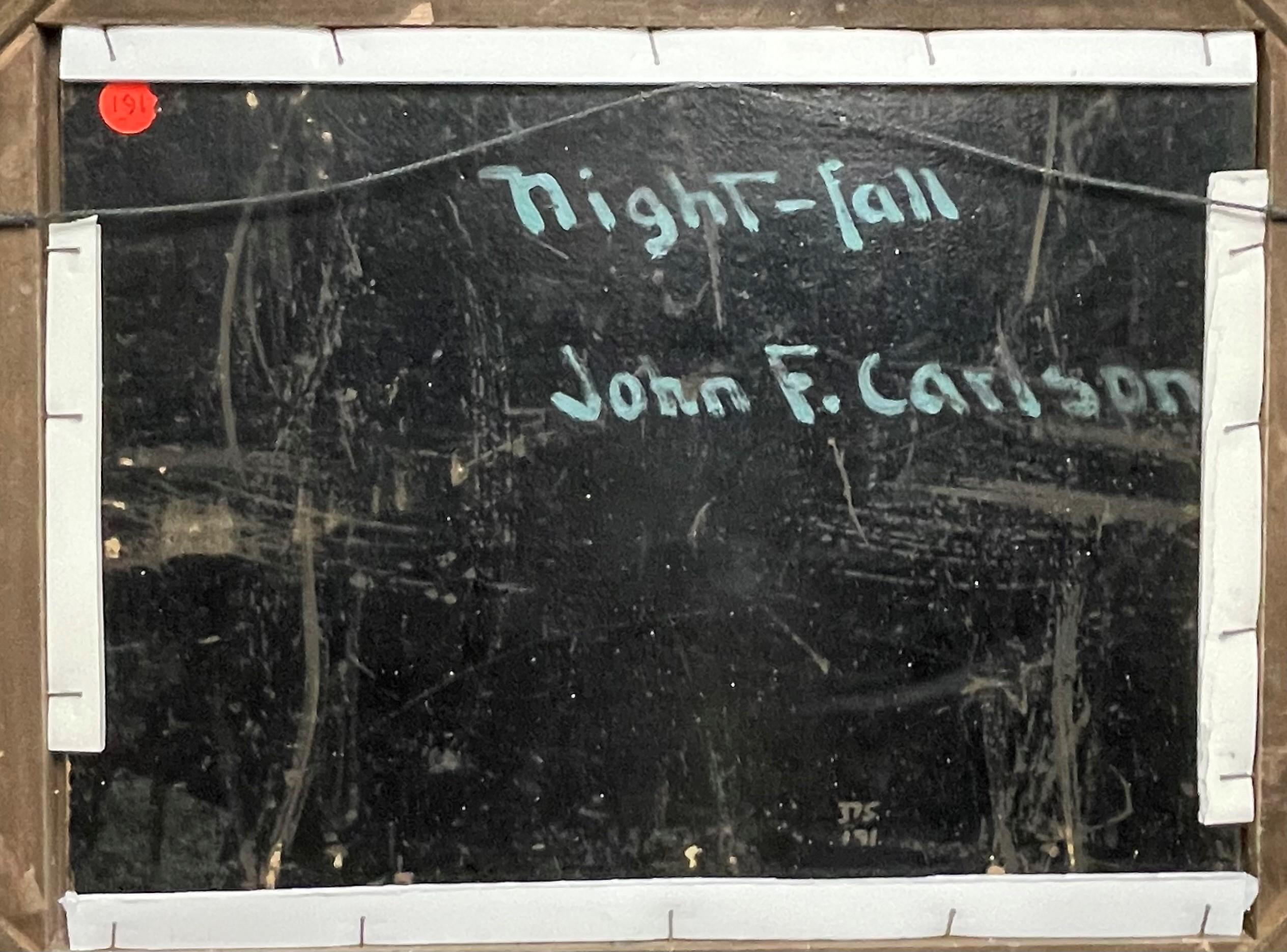 Impresionista americano Artista de Woodstock John F. Carlson Pintura al óleo Otoño nocturno en venta 2