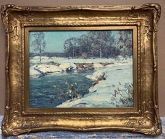 American Impressionist Woodstock Artist John F Carlson Oil Painting Snow
