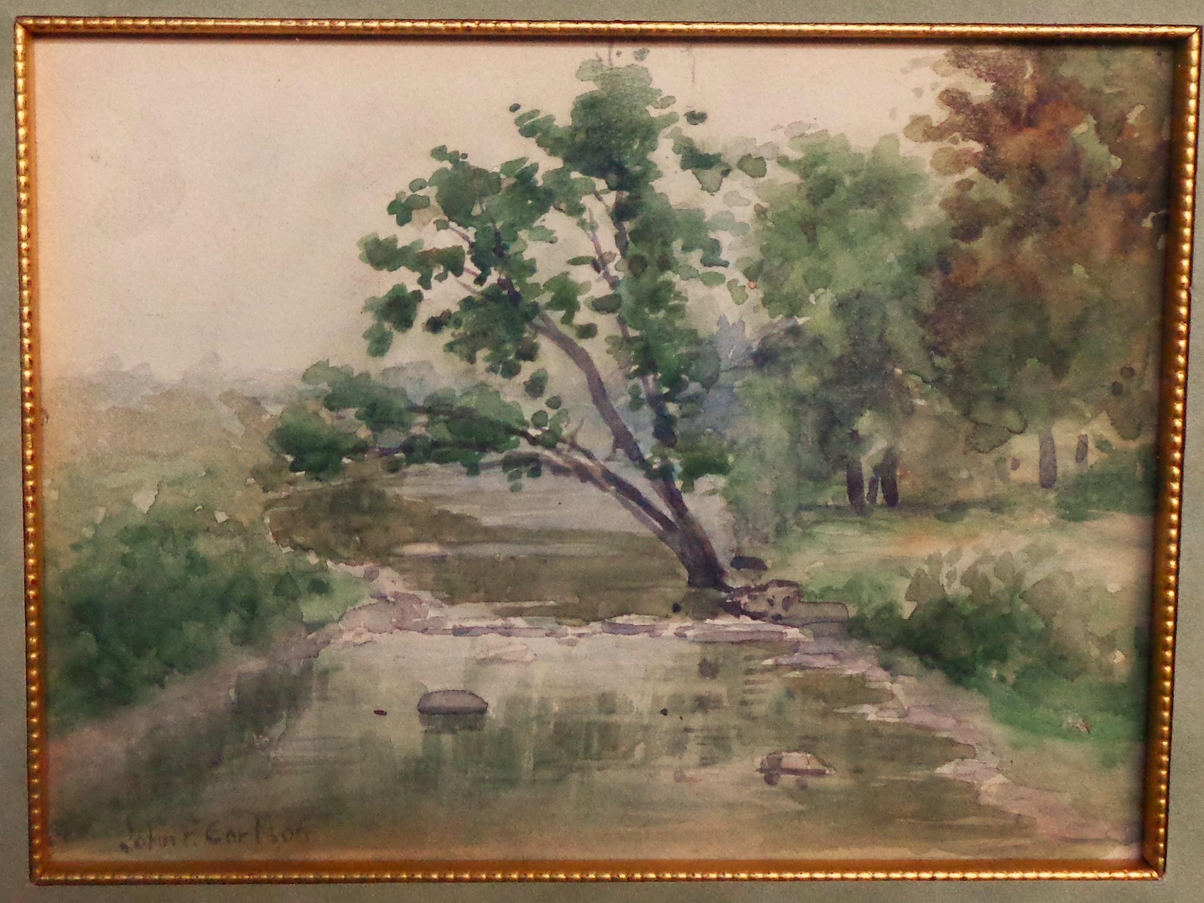 Amerikanisch-impressionistischer Woodstock-Künstler John F Carlson, Aquarell Stream im Angebot 1