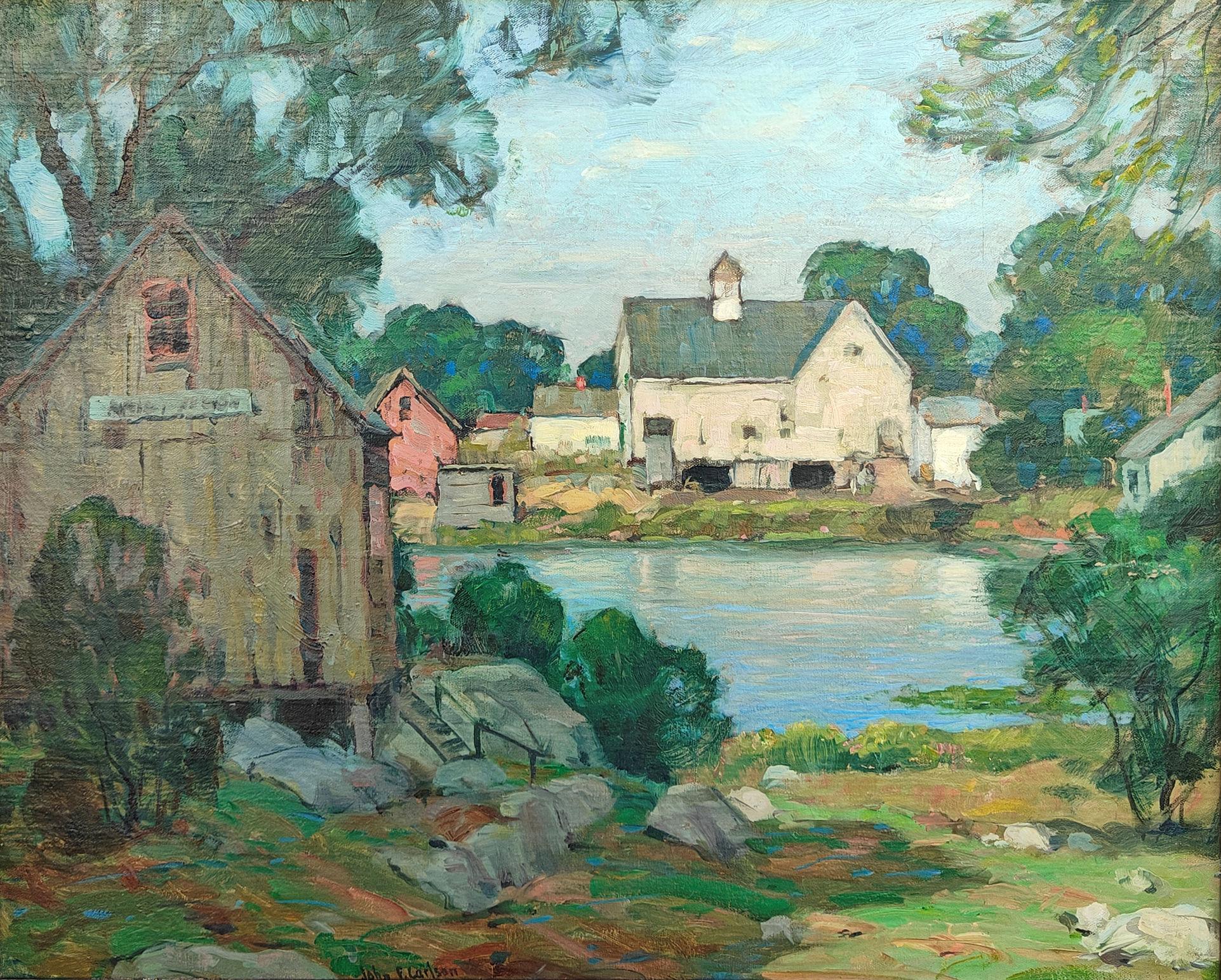 John F. Carlson
Étang de Hyannis, 1940
Signé en bas à gauche
Huile sur carton
16 x 20 pouces

Provenance
(a) Gallery Gallery
Collectional, New Jersey


Le Suédois John Fabian Carlson s'est fait un nom dans les cercles artistiques new-yorkais au
