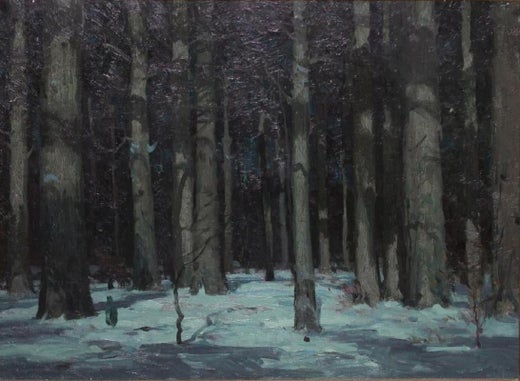 John F Carlson Winter Woods Nocturne Impressionist Woodstock