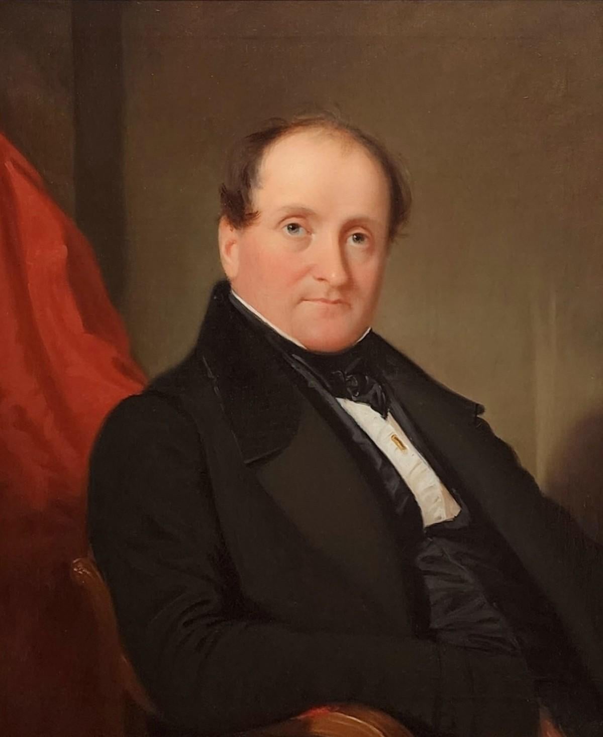 Portrait d'un gentleman, Early American Portraiture, 1830s Portrait d'un homme - Painting de John F Francis