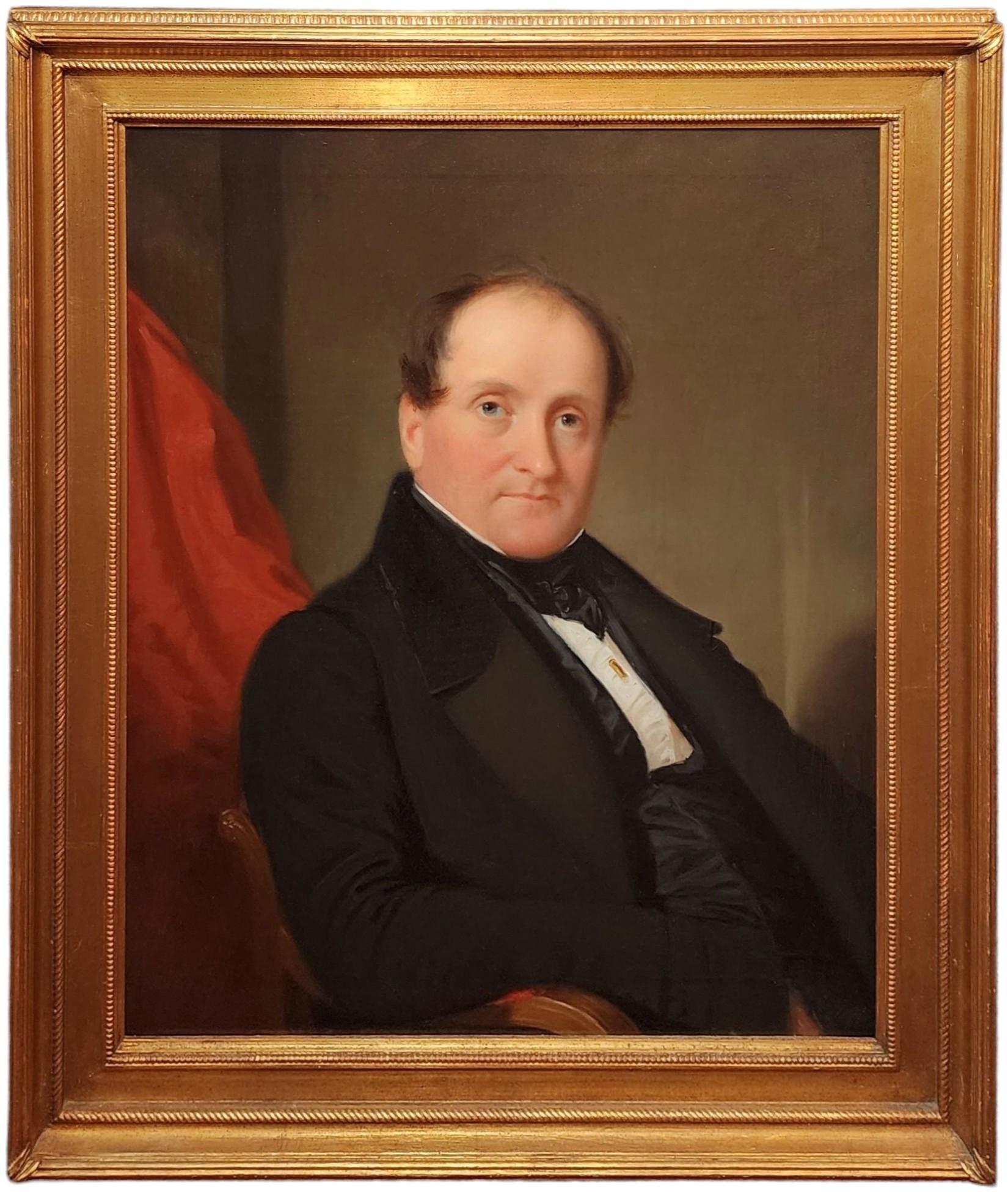 John F Francis Portrait Painting – Porträt eines Gentleman, frühe amerikanische Porträtmalerei, 1830er Jahre Porträt eines Mannes