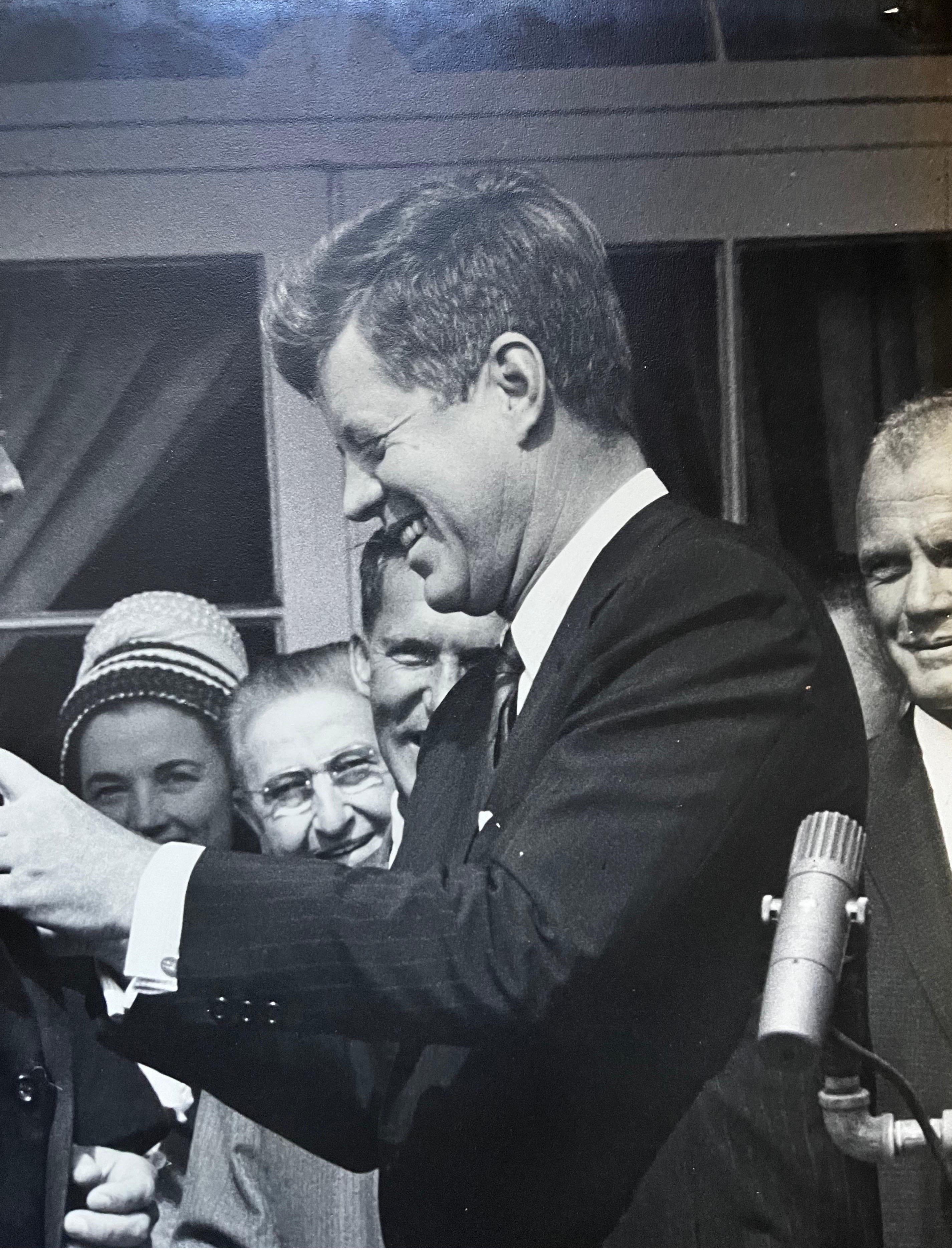 Modern John F Kennedy b&w photo with Alan Shepard & John Glenn For Sale