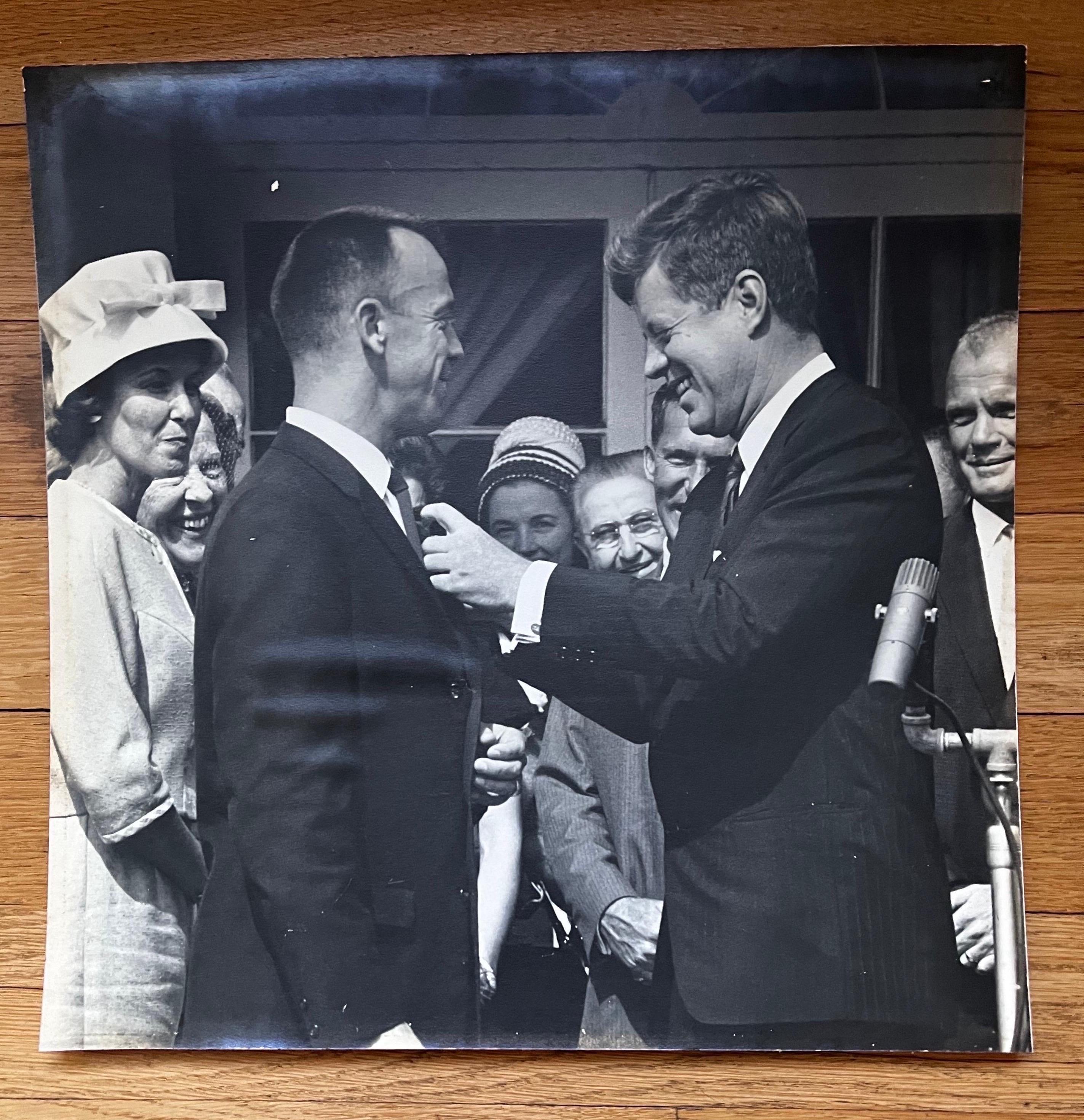 Mid-20th Century John F Kennedy b&w photo with Alan Shepard & John Glenn For Sale