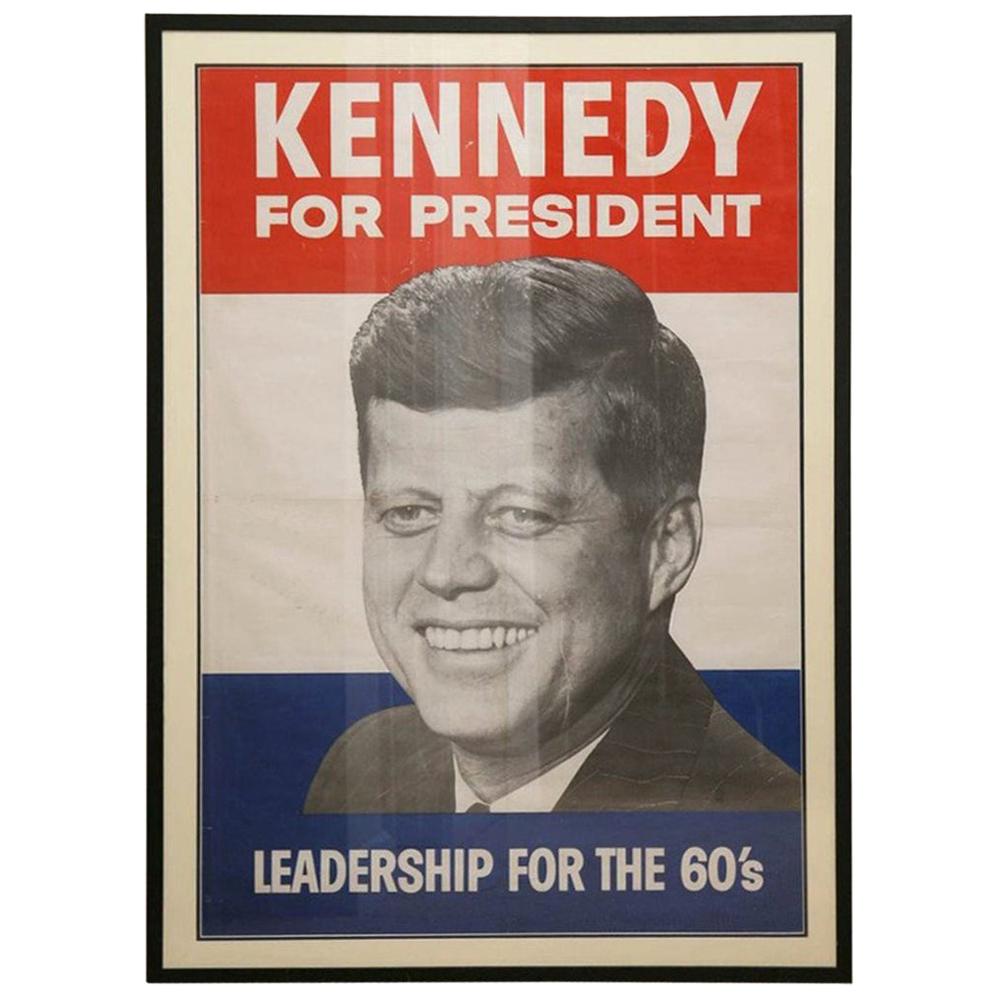 John F Kennedy Original 1960 Presidential Campaign Color Poster
