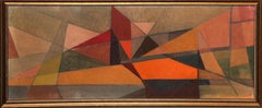 Abstract Geometric Landscape, Cubist Oil Painting by John F. Leonard