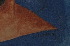 Face in Prayer, Signed Modern Oil Painting by John F. Leonard