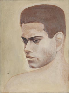 Portrait of Man, Modern Oil on Canvas Painting by John F. Leonard