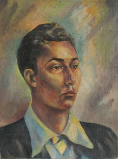 Retrato de William James, 1949 Óleo sobre tabla de John F. Leonard