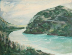 Paesaggio di Riverside, dipinto a olio su tavola dell'artista americano John F. Johns