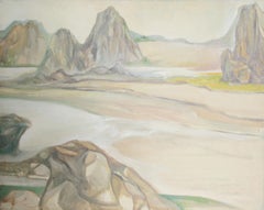 Scogliere marine, dipinto a olio su tavola dell'artista americano John F. Johns