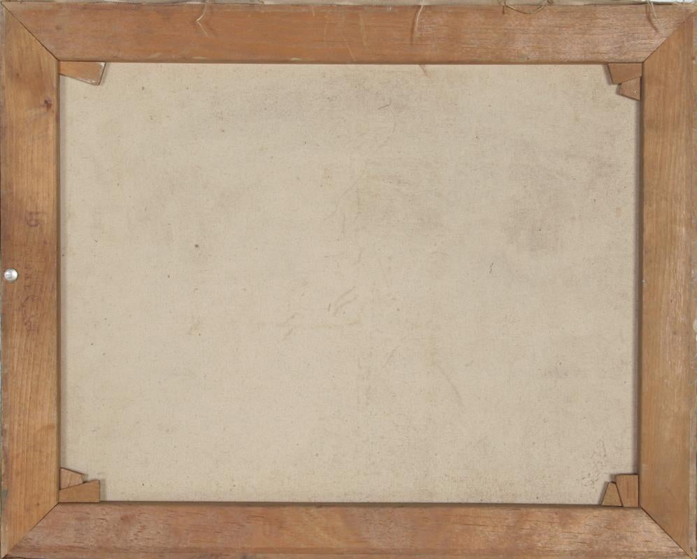 Natura morta alla finestra, dipinto a olio cubista di John F. Johns - Painting di John F. Leonard