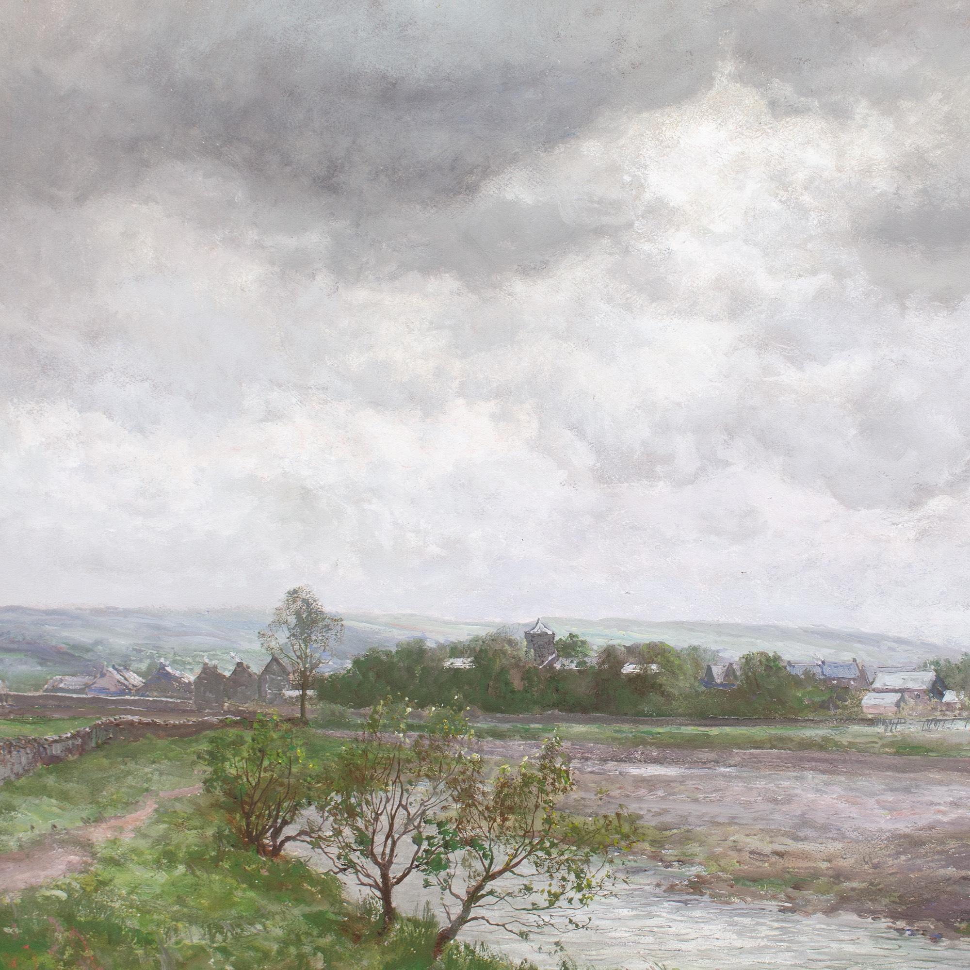 John Falconar Slater, paysage fluvial avec ville 4