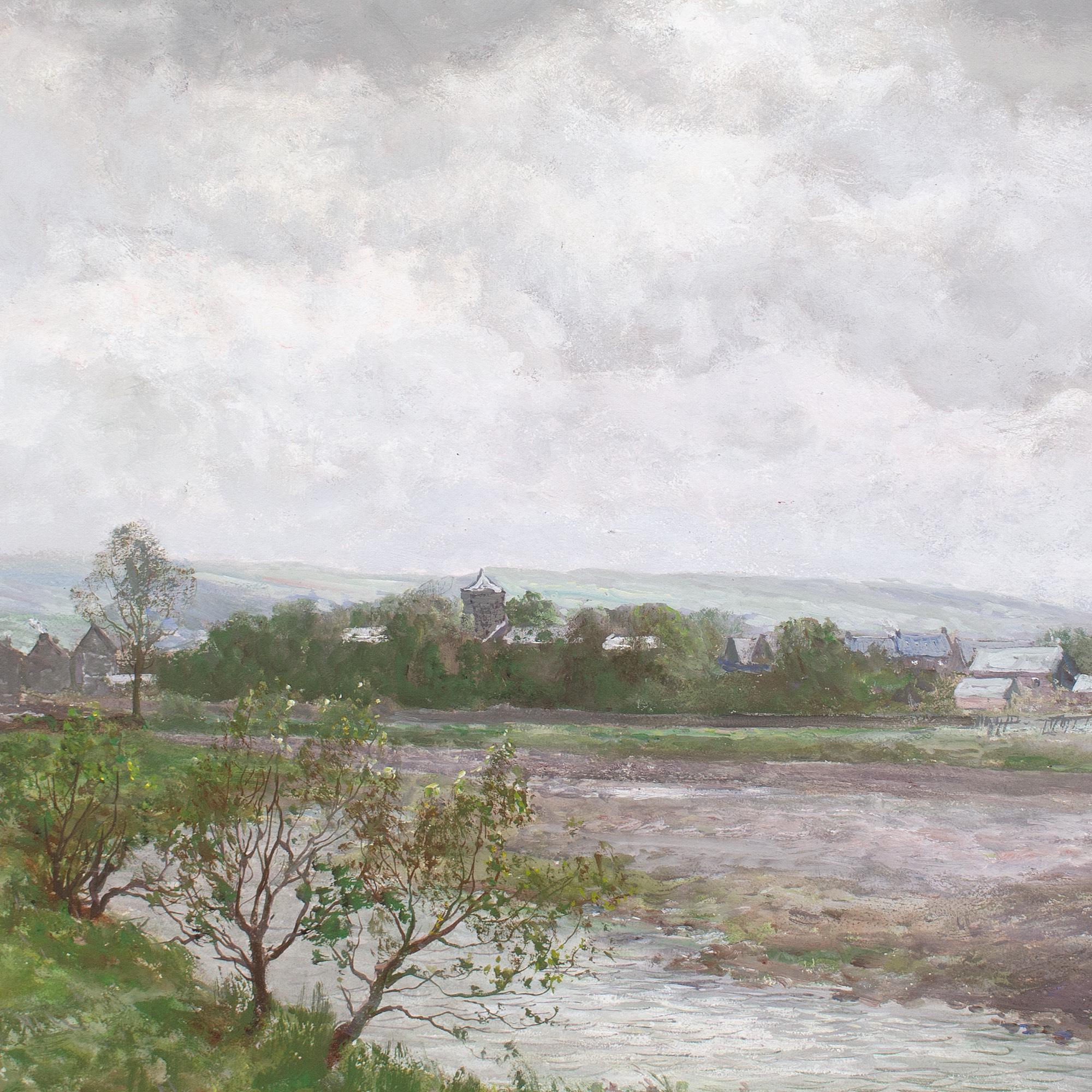 John Falconar Slater, paysage fluvial avec ville 5