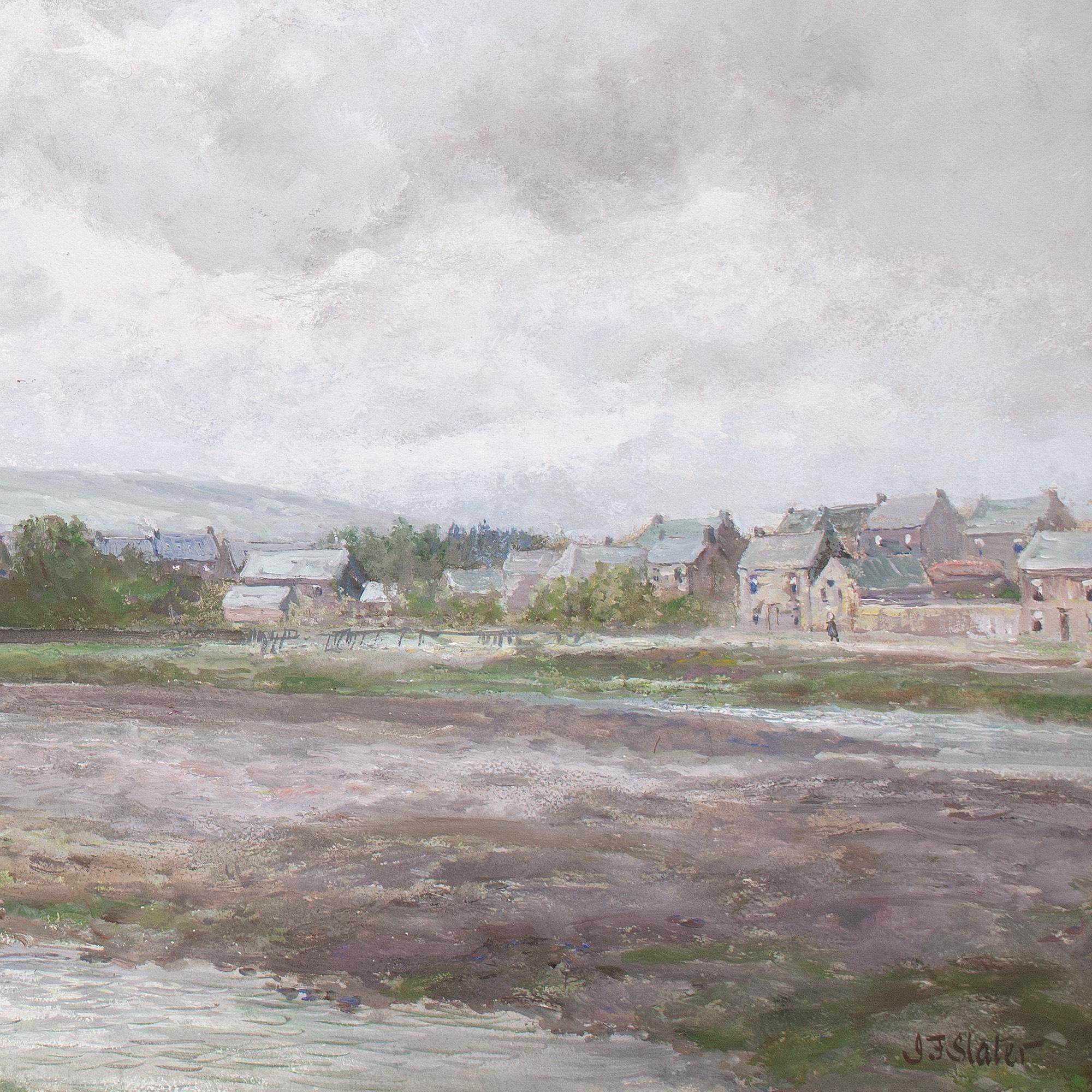 John Falconar Slater, paysage fluvial avec ville 7