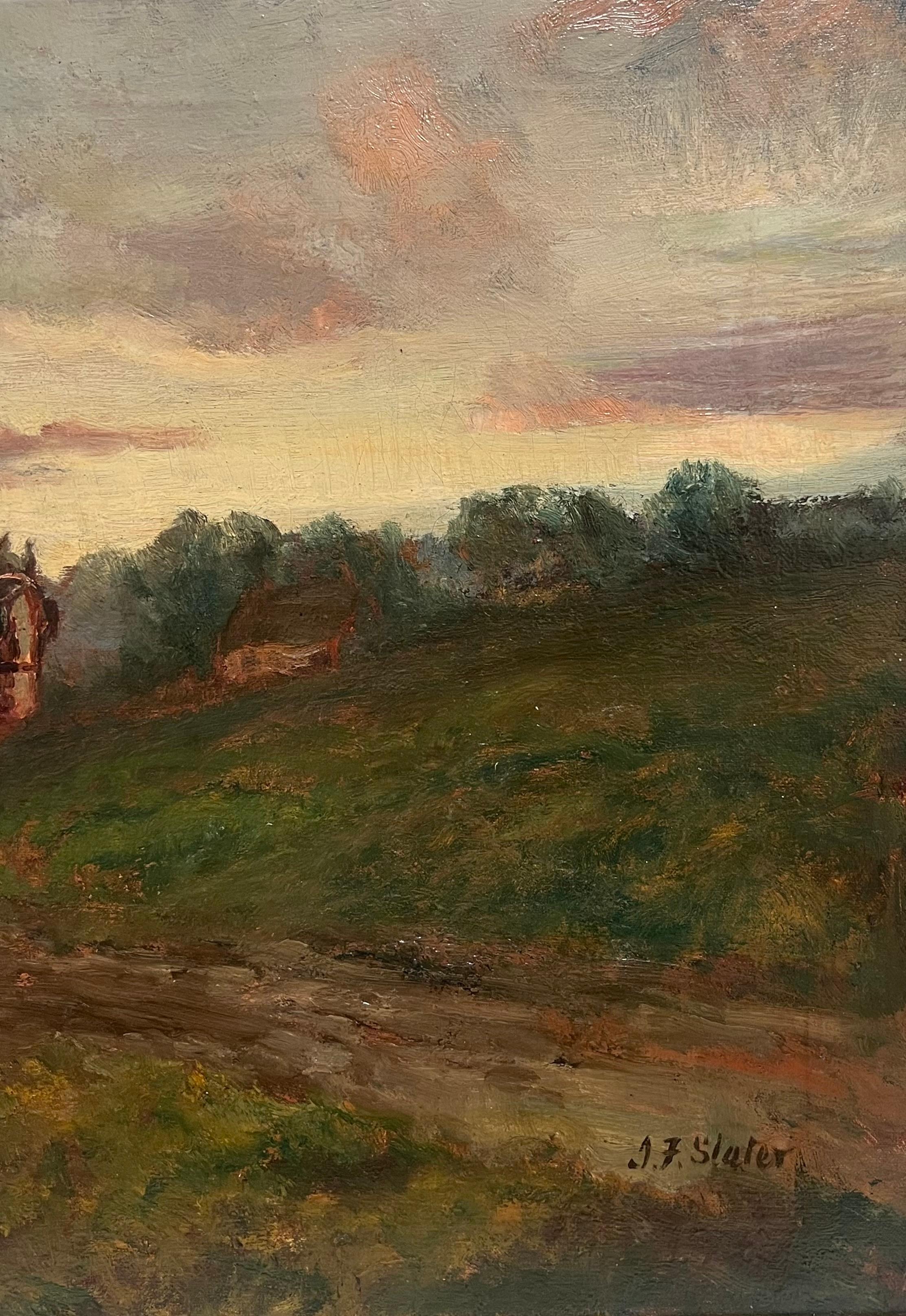 The Logging Team Horses Pulling Timber Cart Large Antique English Oil Painting For Sale 7