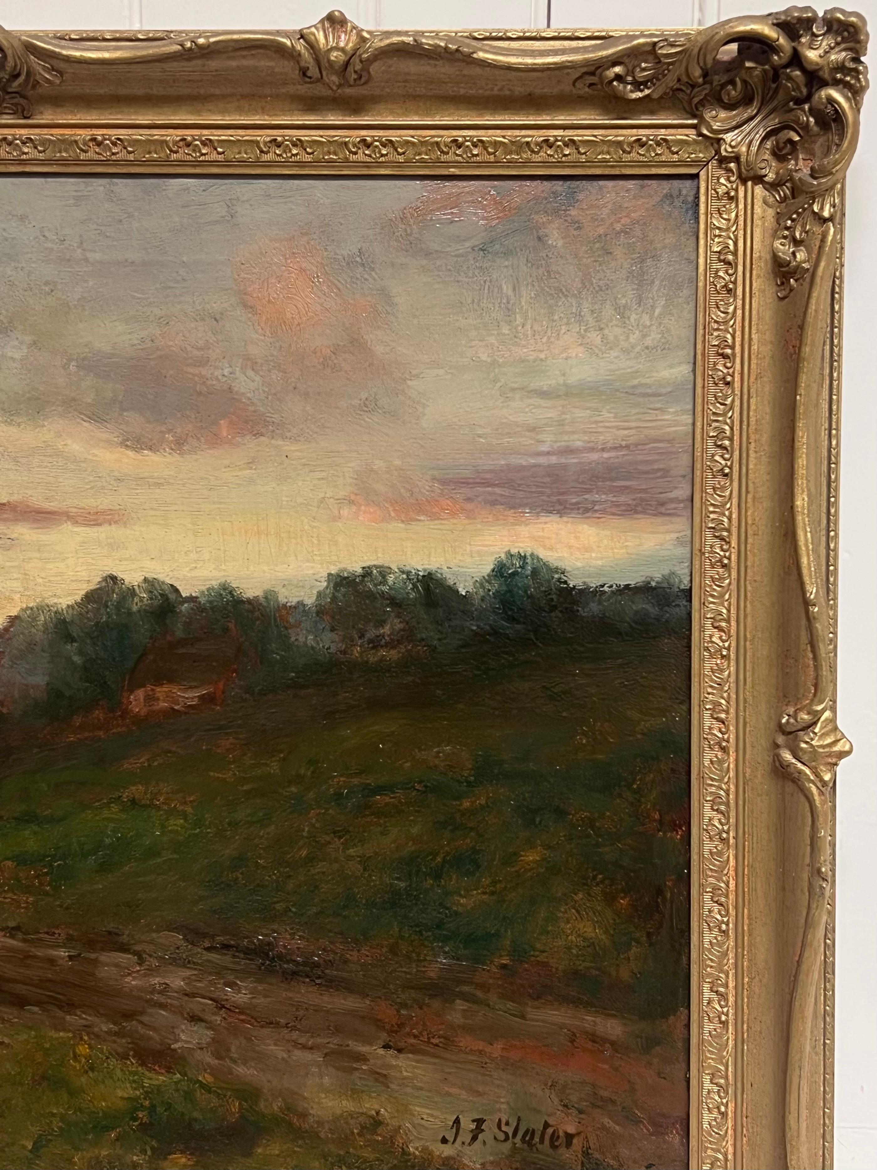 The Logging Team Horses Pulling Timber Cart Large Antique English Oil Painting For Sale 1