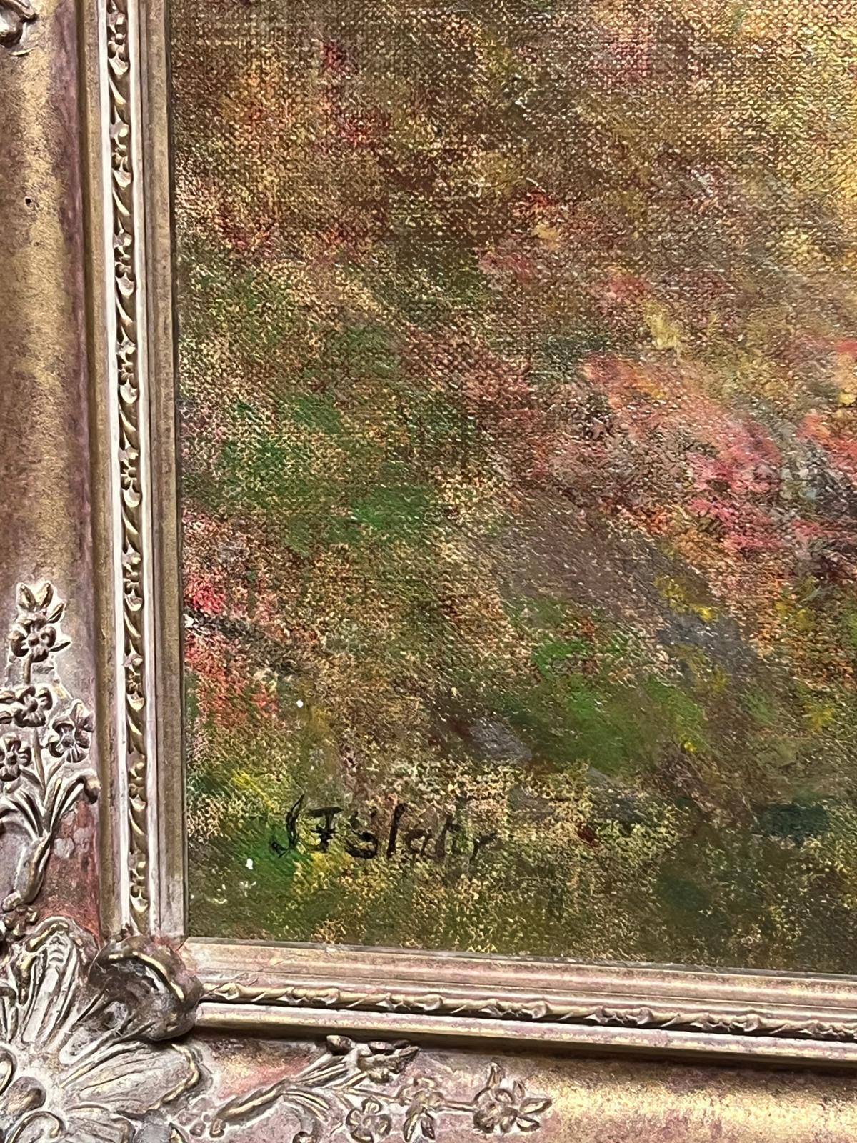 Ruscello che scorre attraverso la valle degli altipiani nebbiosi Pittura ad olio Artista rispettato in vendita 2