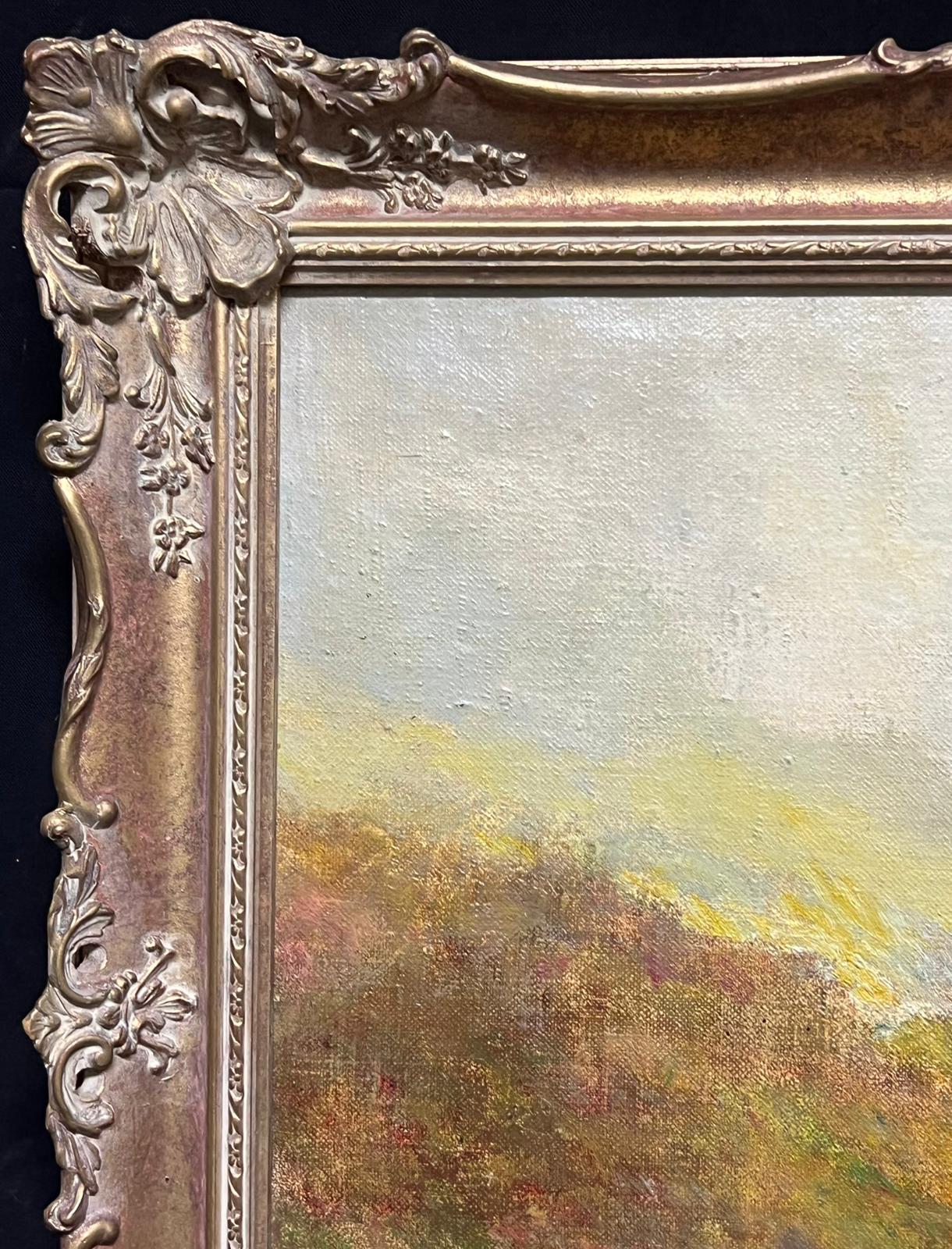 Ruscello che scorre attraverso la valle degli altipiani nebbiosi Pittura ad olio Artista rispettato in vendita 4